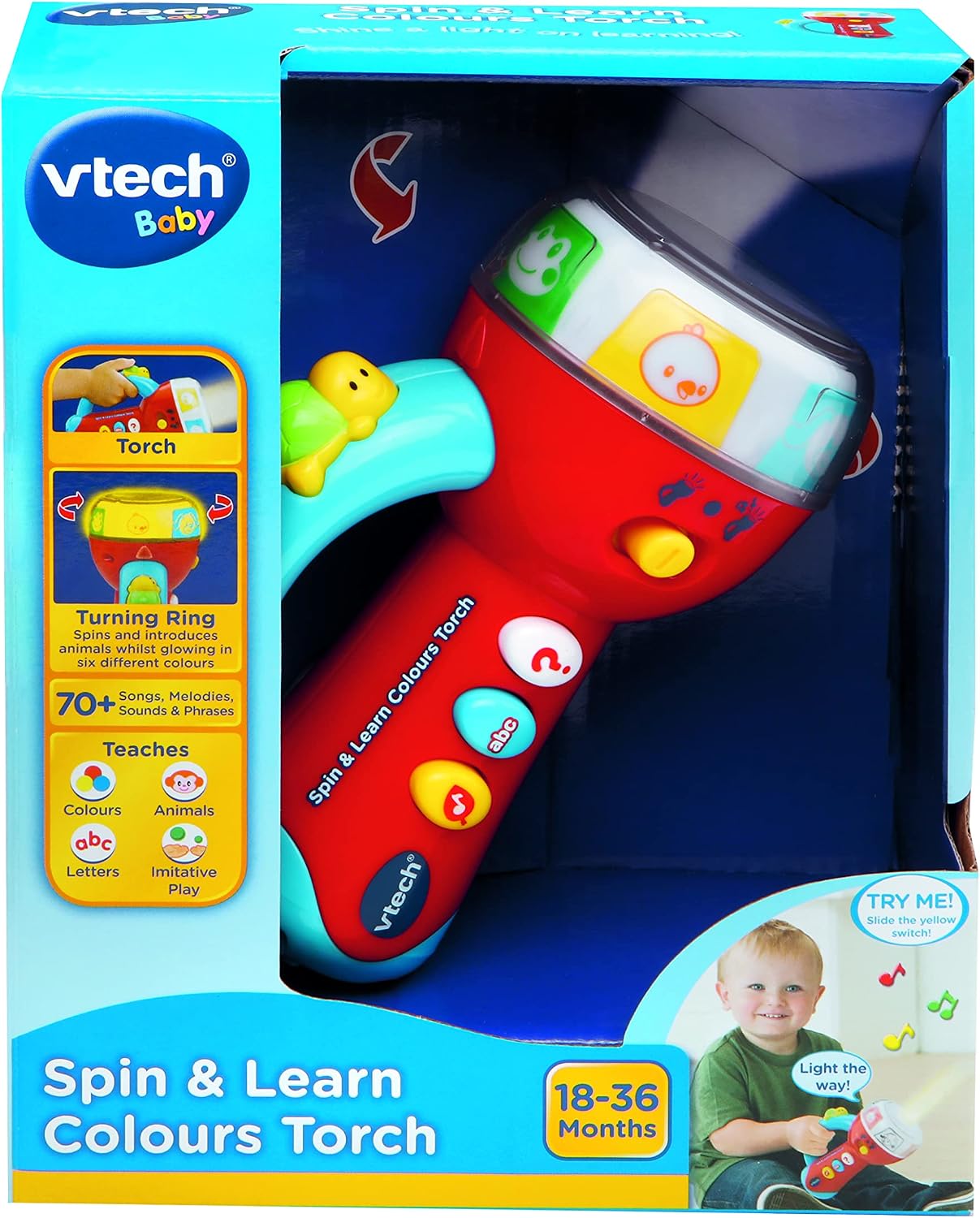 VTech Baby 185903 Spin and Learn Colours Torch - Multi-Color