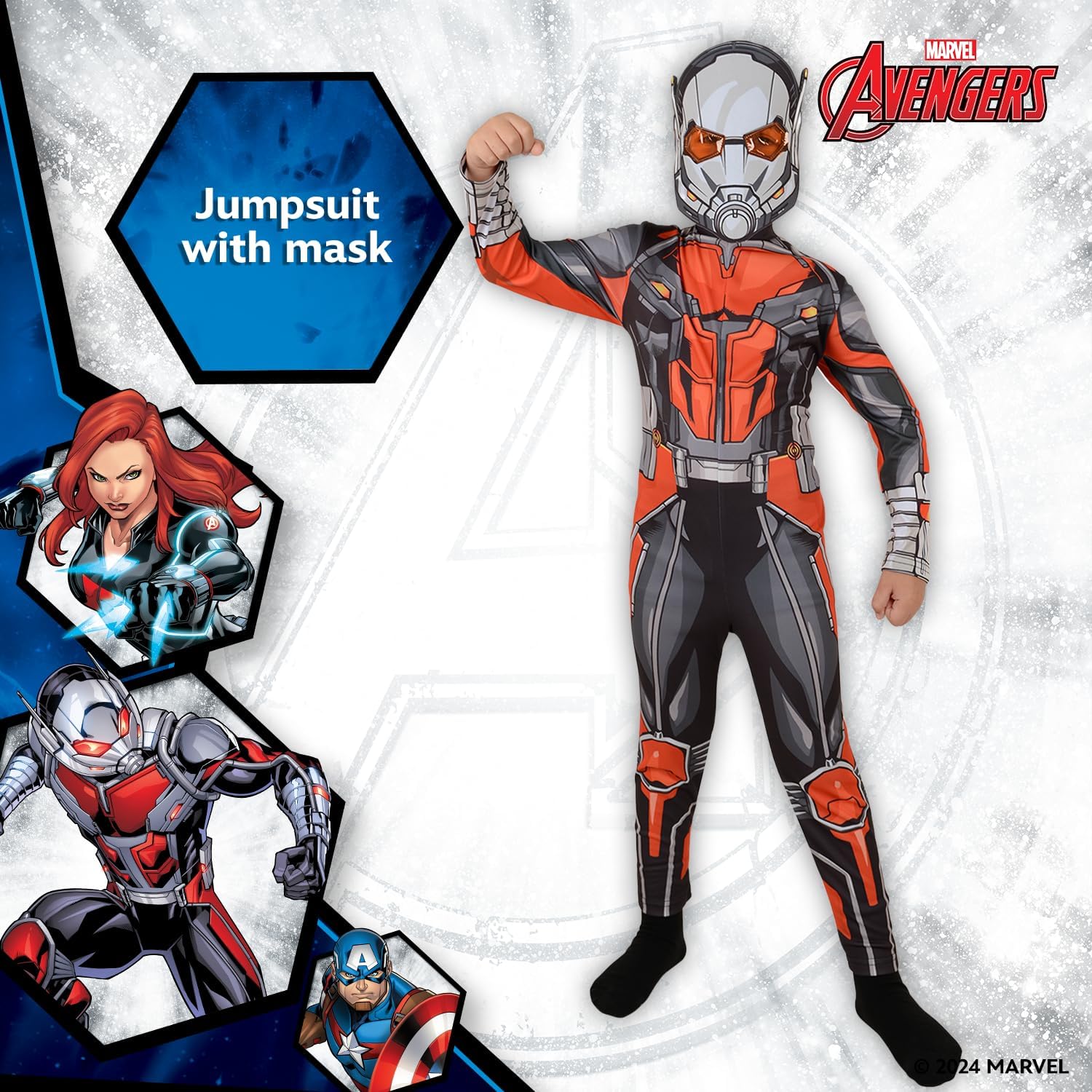 Party Centre Marvel Ant-Man Classic Costume, Superhero Cosplay Costume for Kids, Small