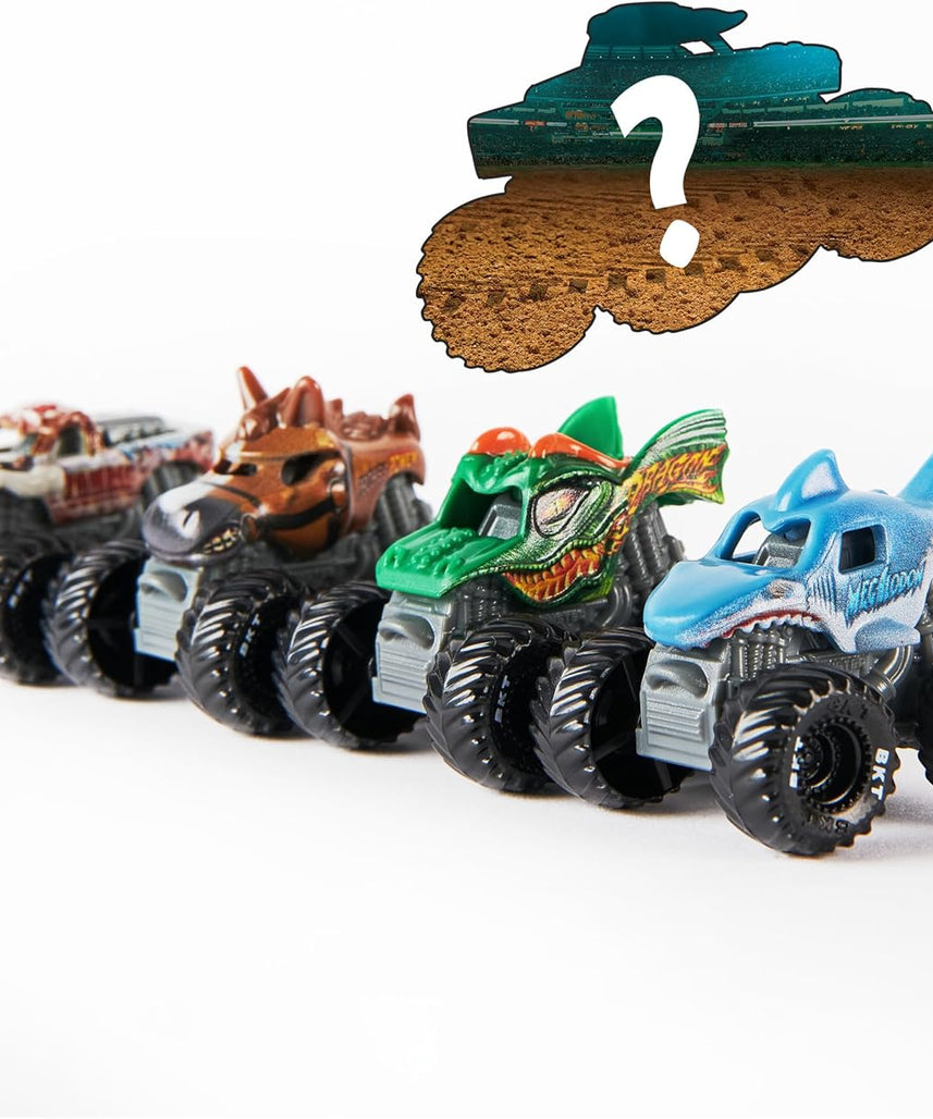 مجموعة من 5 مركبات مونستر جام صغيرة الحجم، شاحنات مصبوبة، ألعاب قابلة للتجميع للأطفال من سن 3 سنوات فما فوق