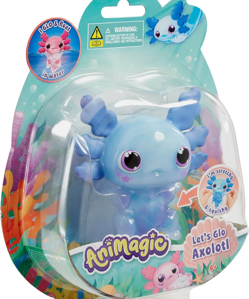 لعبة جالوت أنيماجيك، ليتس جلو أكسولوتل أزرق، حيوان أليف مضيء تفاعلي مع تأثير متوهج ومخالب قابلة للتمدد، لعبة حسية تعمل بالماء، مناسبة للأعمار من 4 سنوات فما فوق، شخصيات ألعاب تفاعلية من القطيفة