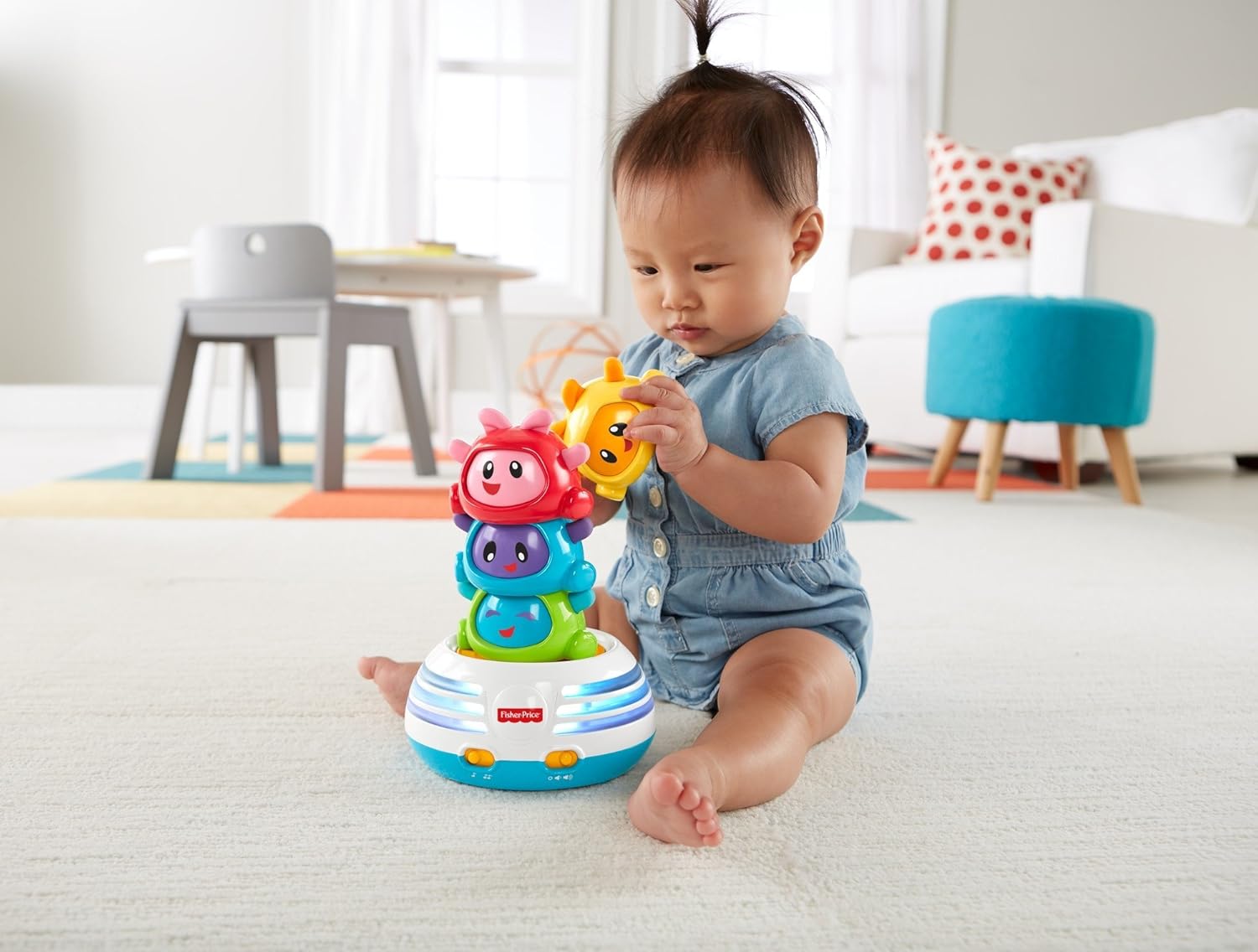 Fisher-Price Bright Beats Build A Beat Stacker Musical Learning Toy for Babies 6+ Months
