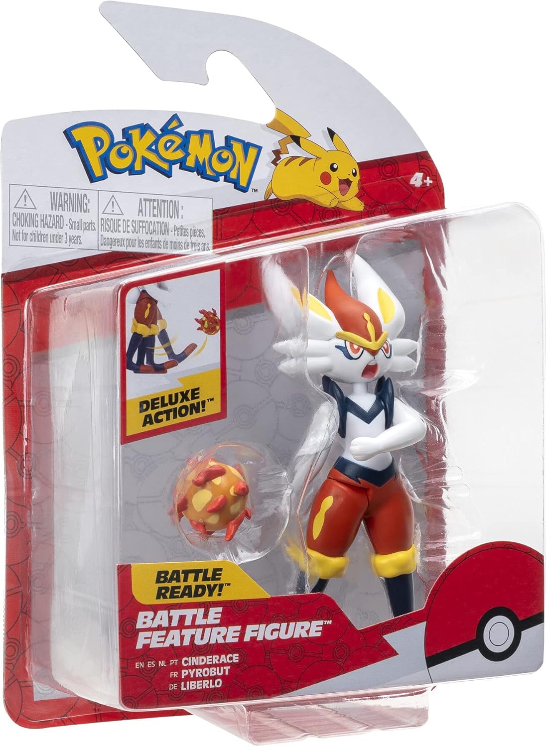 Pokemon Cinderace 11 cm Figures, Detailed Official Figures, Deluxe Action, Battle Ready, Action Figurines, Collectibles, Display Toys for Boys, Battle Feature Figures