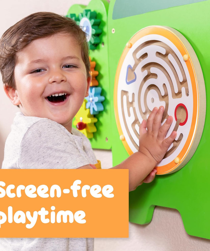 لوحة أنشطة التمساح الكبيرة من فيجا، لعبة حائط خشبية مونتيسوري 5 في 1، لوحة تعلم حسية لتنمية المهارات العقلية والحركية، لعبة تعليمية صديقة للبيئة، للأولاد والبنات من عمر 18 شهرًا فما فوق