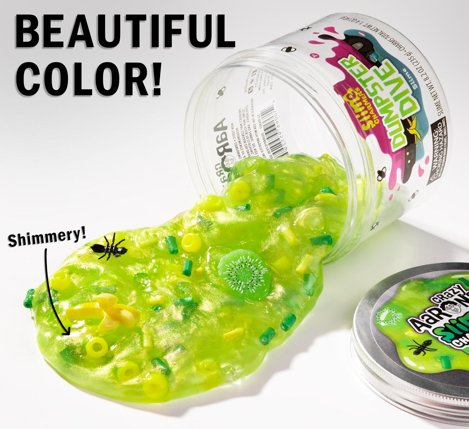 لعبة سلايم كريزي آرون - لعبة الغوص في حاوية القمامة، سلايم برائحة التفاح الأخضر مع سحر، غير سام، فائقة المرونة واللين، مناسبة للأولاد والبنات من سن 3 سنوات فما فوق