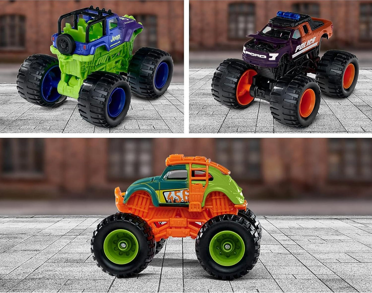 Majorette Monster Rockerz Colour Changers – 1 Random Monster Truck, Magic Colour Changing Paint, Rubber Tyres, 1:64 Scale, Ages 3+