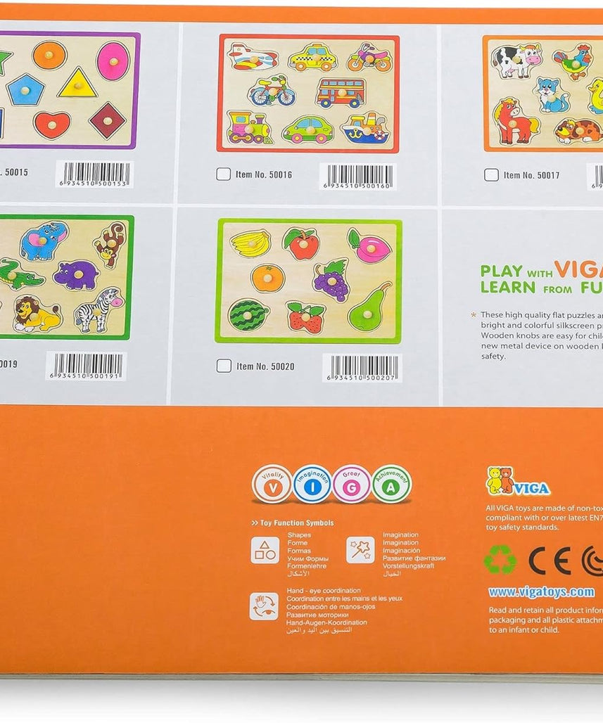 لعبة أحجية فيجا فروت، مكونة من 8 قطع، لعبة مونتيسوري الخشبية، تنمي المهارات الحسية والإدراكية والحركية الدقيقة، غير سامة وصديقة للبيئة، مناسبة للأولاد والبنات من سن 18 شهرًا فما فوق
