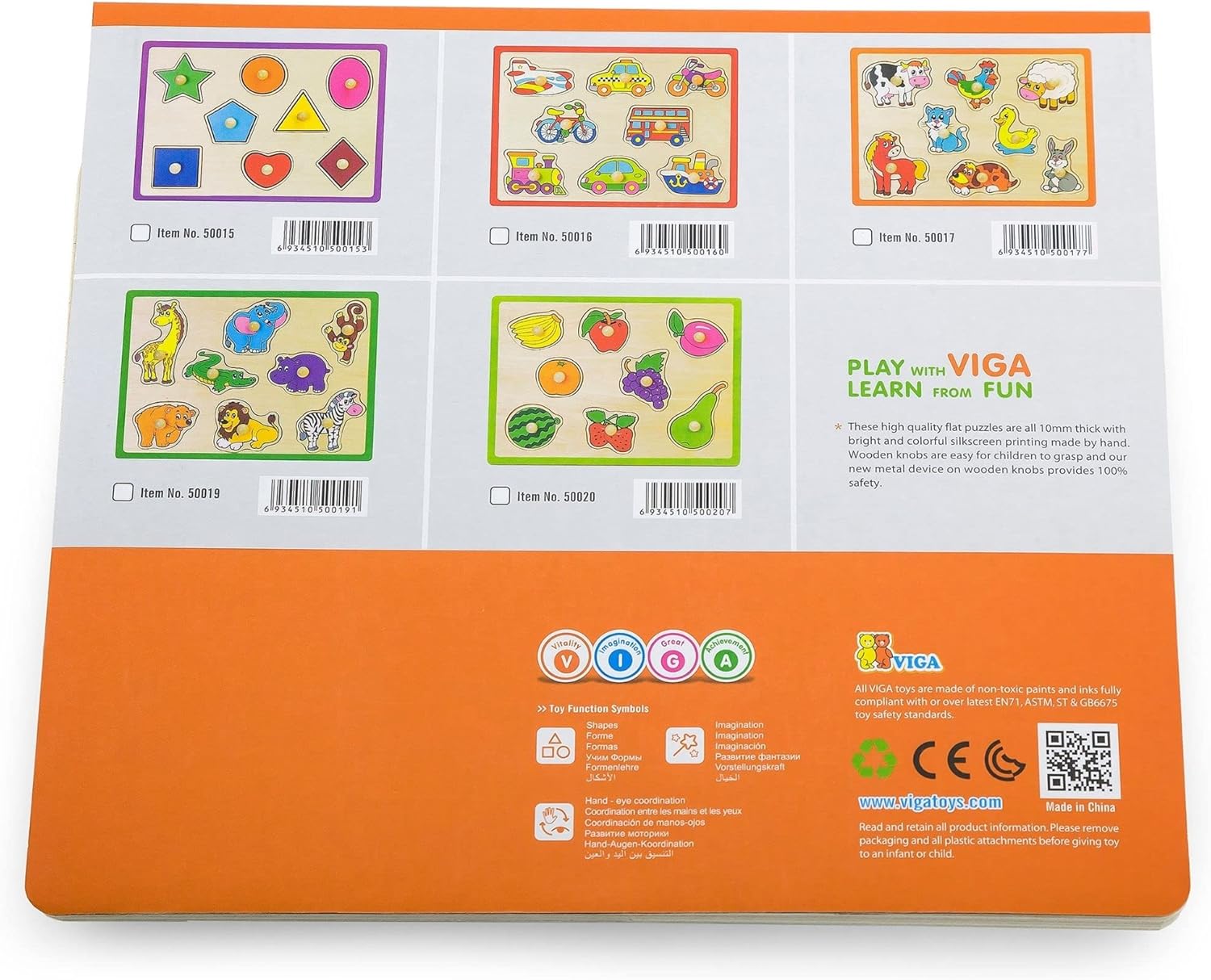 لعبة أحجية فيجا فروت، مكونة من 8 قطع، لعبة مونتيسوري الخشبية، تنمي المهارات الحسية والإدراكية والحركية الدقيقة، غير سامة وصديقة للبيئة، مناسبة للأولاد والبنات من سن 18 شهرًا فما فوق