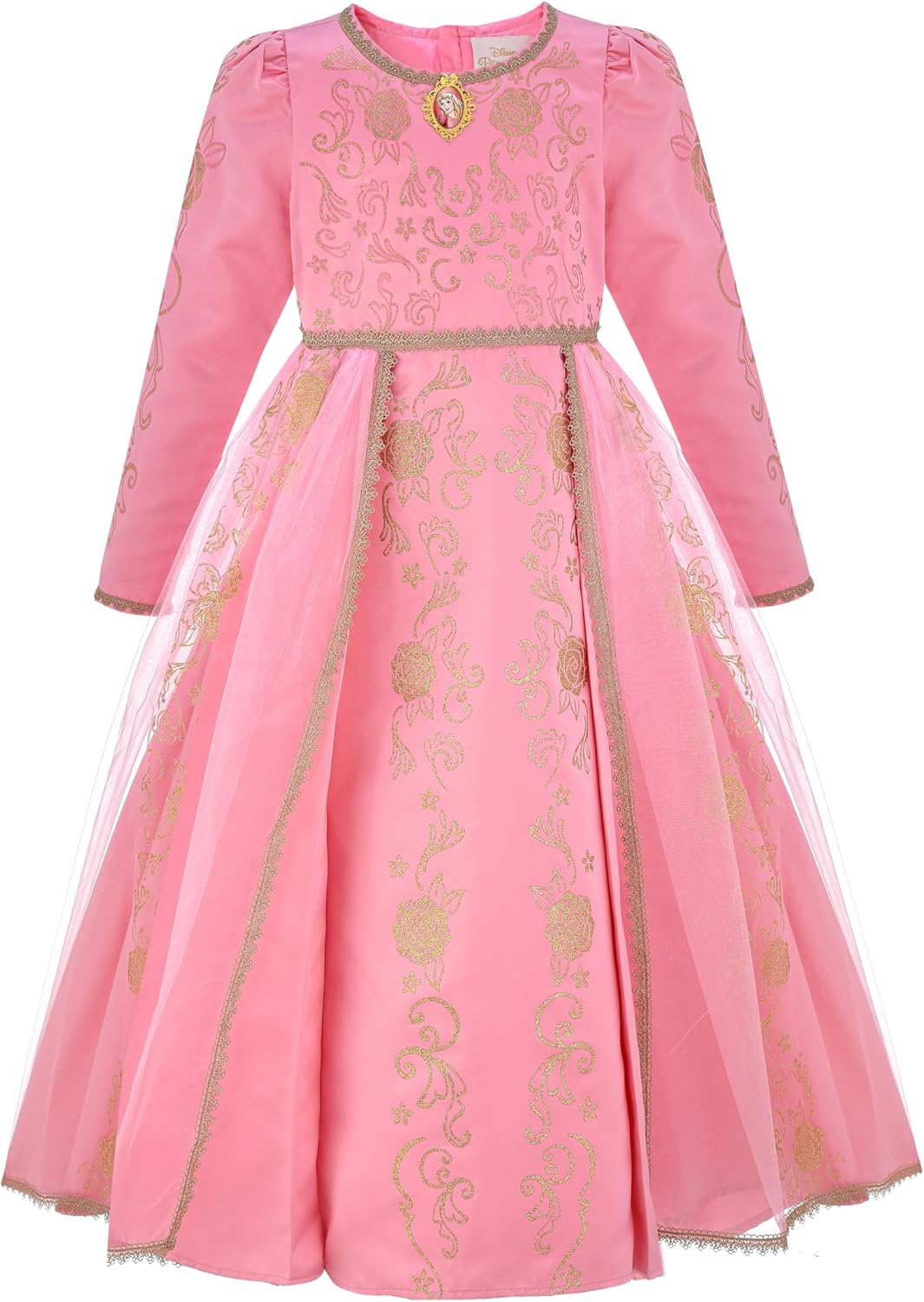 Party Centre - Disney Golden Princess Aurora Prestige Dress Up Costume with Headpiece, Large (10-12 Years)