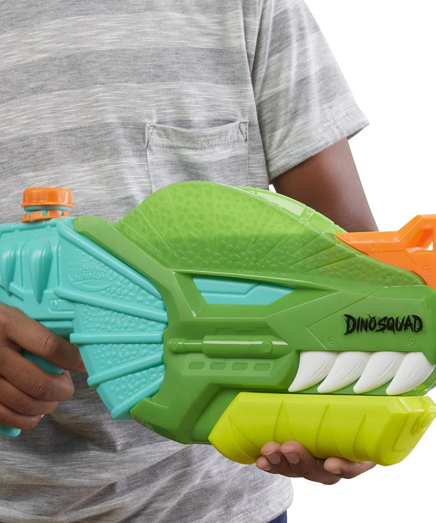 SUPERSOAKER Nerf DinoSquad Dino-Soak Water Blaster, Pump-Action Soakage, Dilophosaurus Dinosaur Design, Outdoor Summer Water Blaster, Multicolour