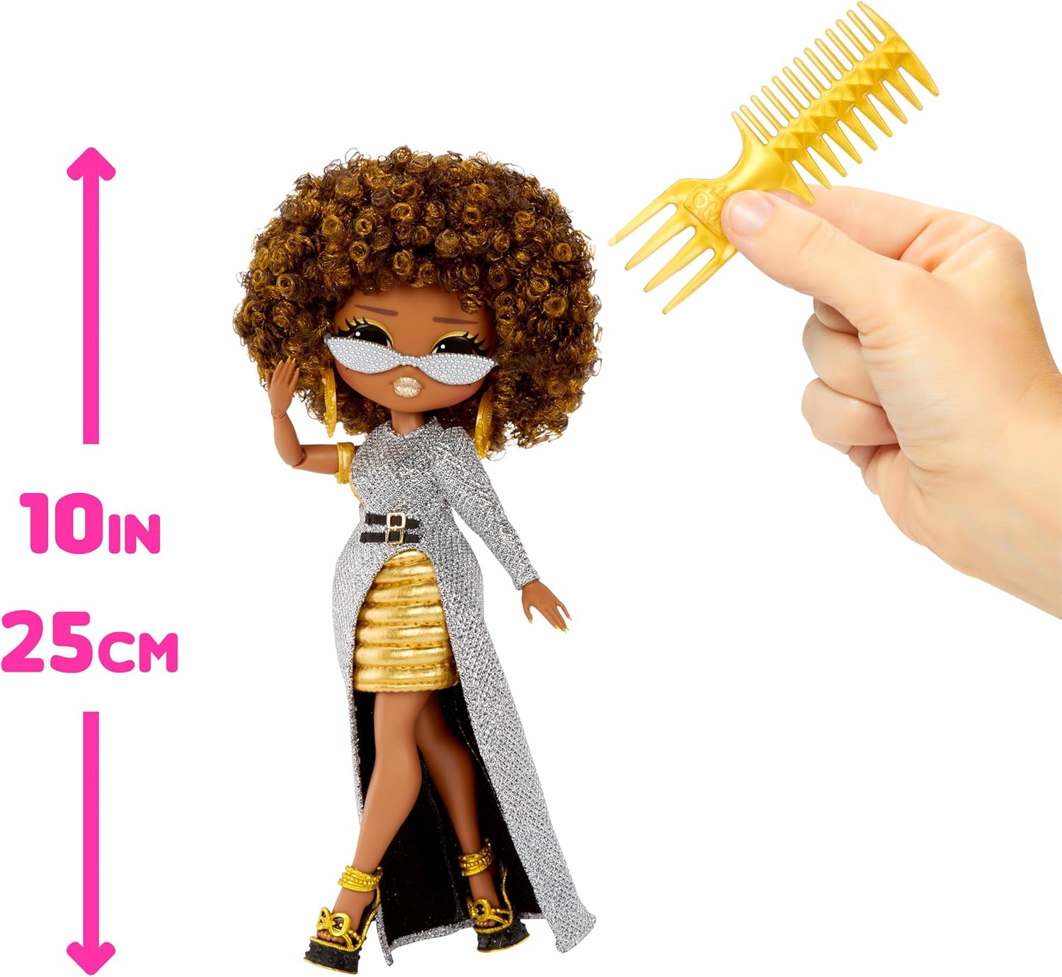 L.O.L. Surprise O.M.G. Styling Head Royal Bee, Stick-On Hair, 30 Surprises, Color Change Makeover, Mix & Match Hair Pieces, Accessories Included, Endless Hairstyles