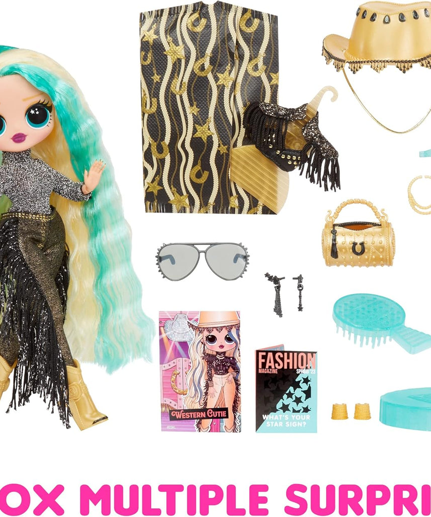 L.O.L. Surprise! O.M.G. Western Cutie Fashion Doll, 10-Inch Posable Doll with Removable Outfit, Cowgirl Hat, Boots, and Accessories, Gift for Girls Ages 4+