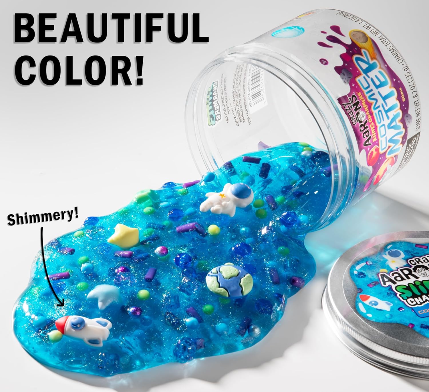 لعبة سلايم آرون المجنونة - مادة كونية، سلايم برائحة التوت الأزرق مع سحر، غير سام، فائقة المرونة والطراوة، مناسبة للأولاد والبنات من عمر 3 سنوات فما فوق