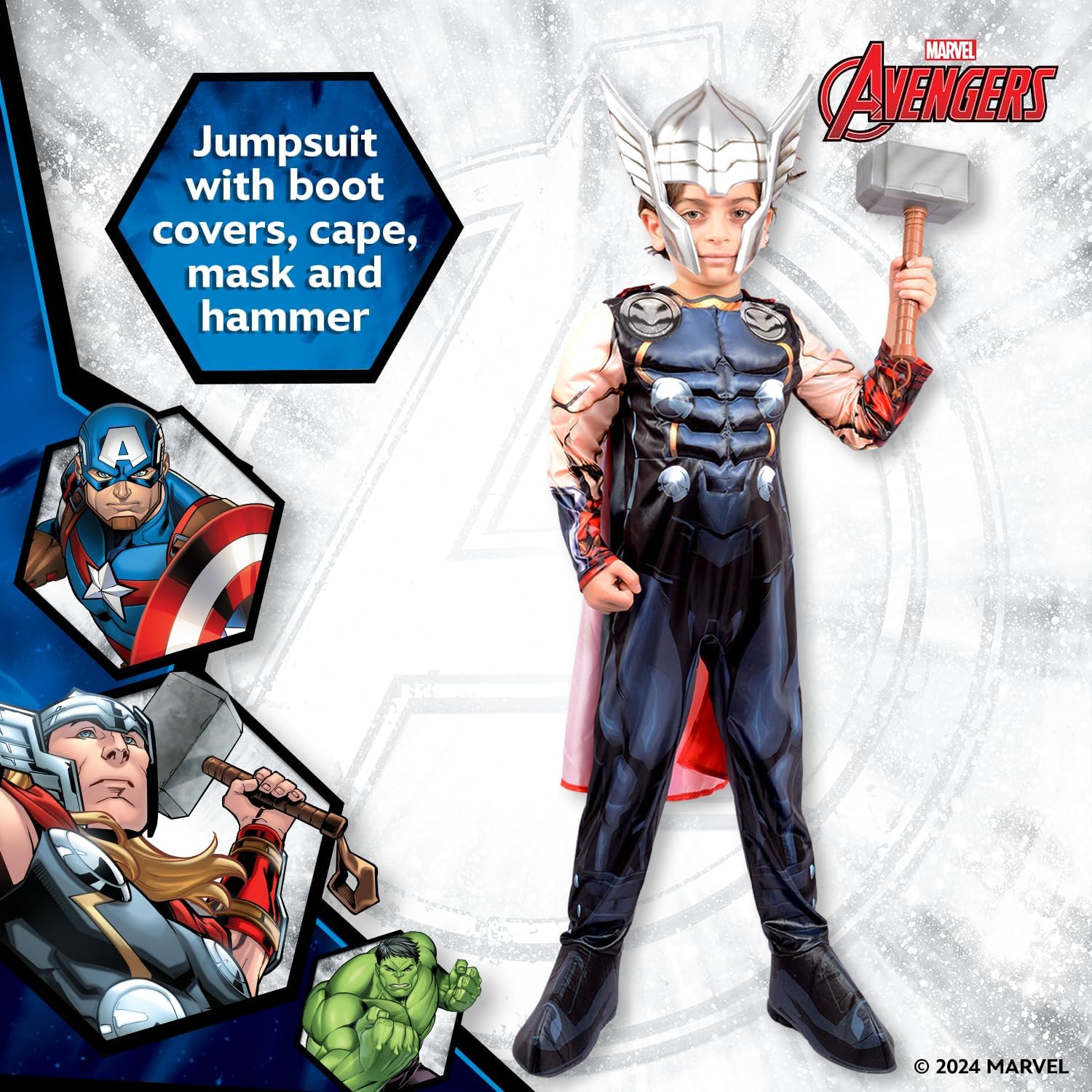 Party Centre Marvel Avengers Thor Deluxe Costume, 5-6 years