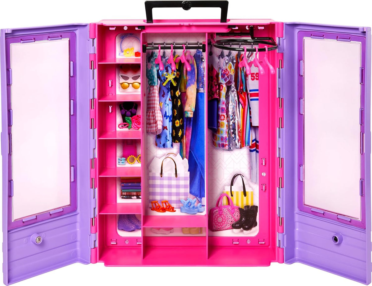 Barbie Fashionistas Ultimate Closet Accessory, 6 Hangers, Portable Doll Storage for Kids 3+