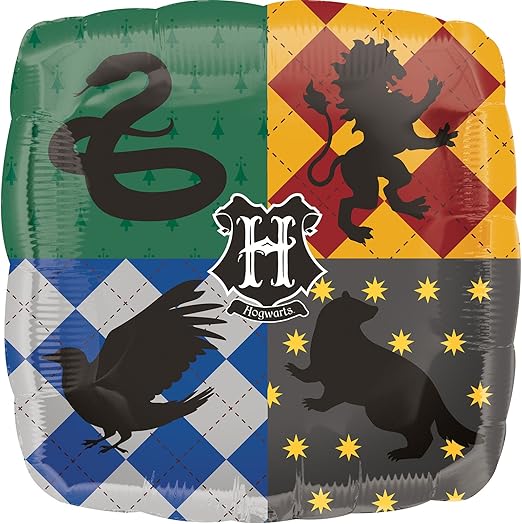 amscan Harry Potter Hogwarts Logo Foil Balloon - Large, Square, Unisex-Kids - 1 Count, Colour - Hogwarts Party Decoration