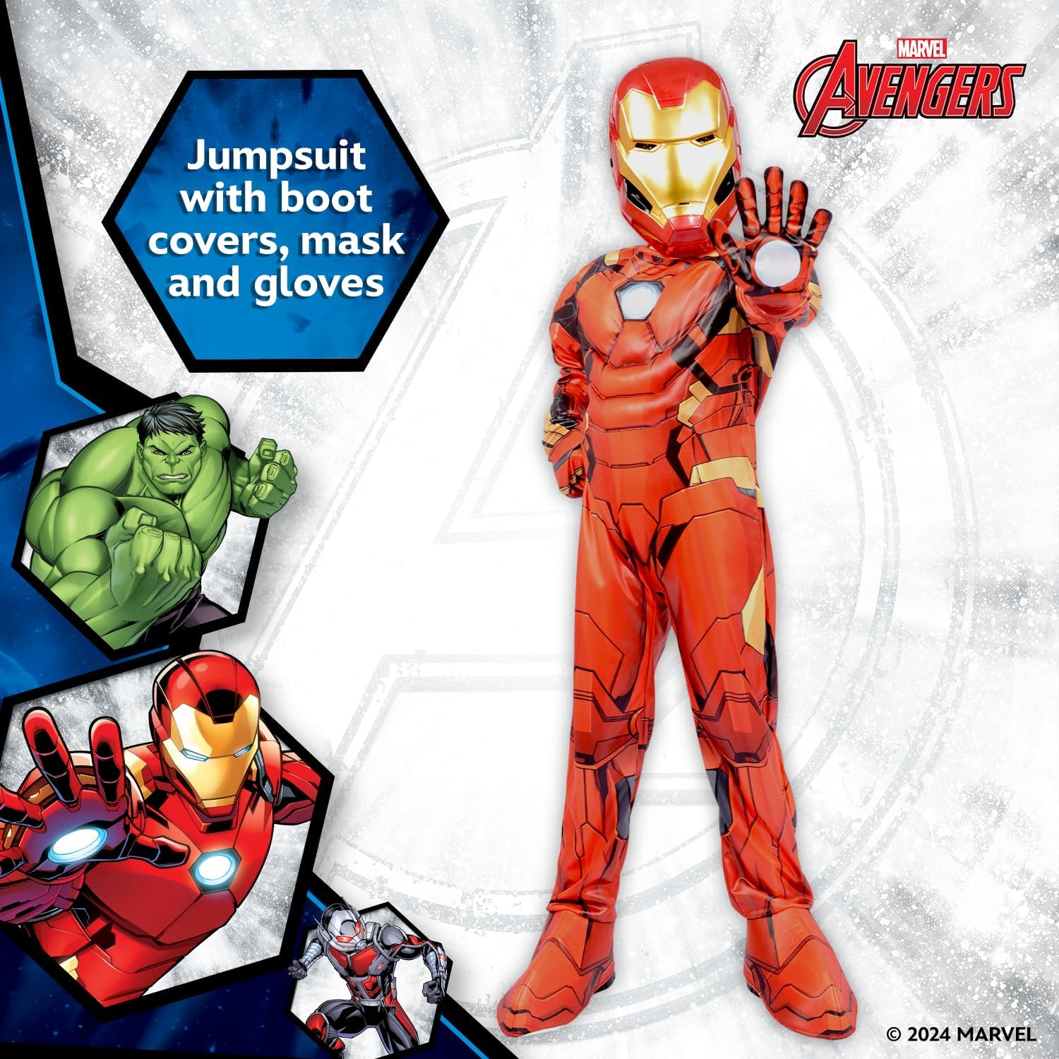 Party Centre Marvel Avengers Iron Man Deluxe Costume, 5-6 years