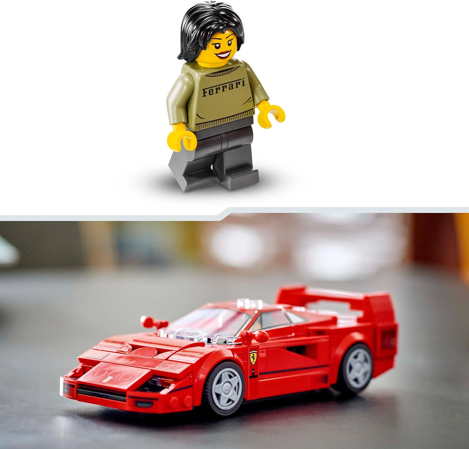LEGO Speed Champions Ferrari F40 Supercar Buildable Vehicle, Toy Model Car for 9 Plus Year Old Boys and Girls, with Driver Minifigure, Kids' Bedroom Decoration, Gift Idea 76934