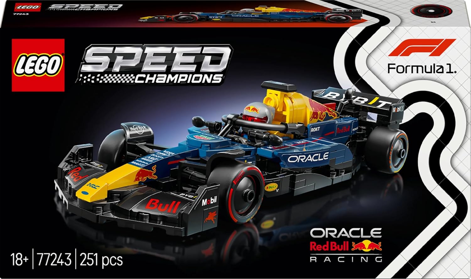 LEGO Speed Champions Oracle Red Bull Racing RB20 F1 Race Car Model with a Collectible Formula 1 Driver Minifigure - Display Set for Adult Motorsport & Racing Fans - Ramadan Gift Idea - 77243