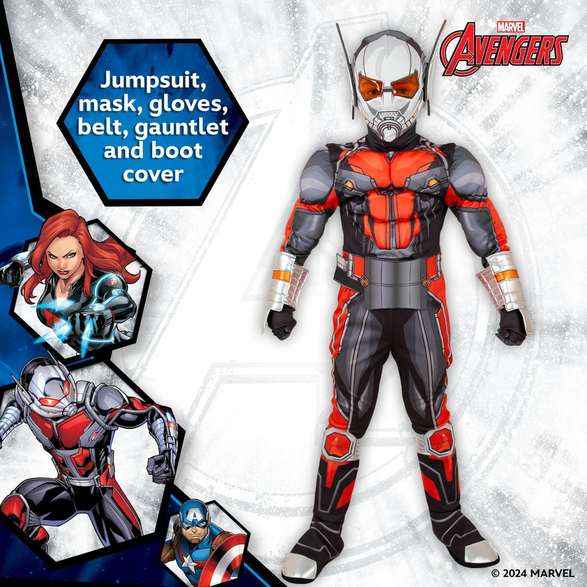 Party Centre Marvel Ant-Man Deluxe Costume, Superhero Cosplay Costume for Kids, Xlarge