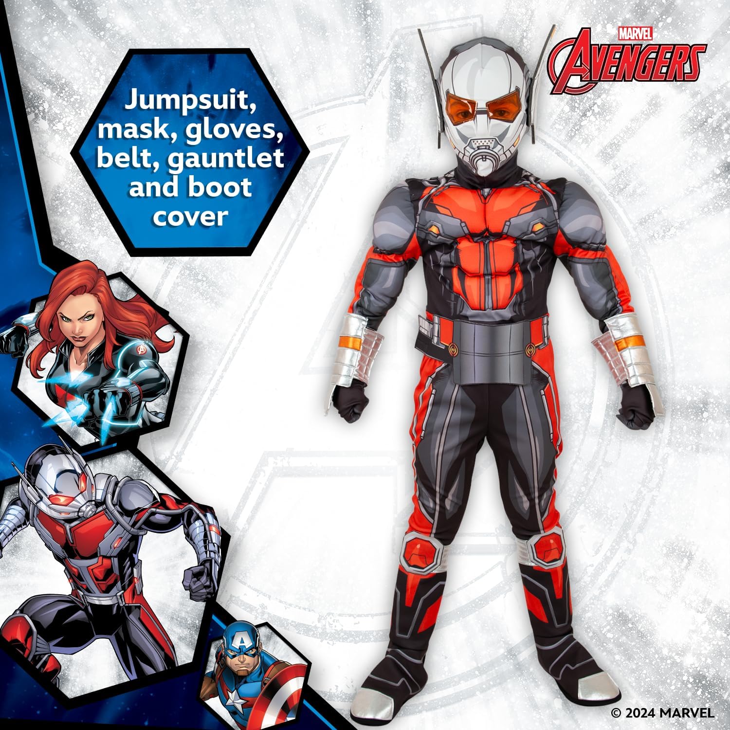 Party Centre Marvel Ant-Man Deluxe Costume, Superhero Cosplay Costume for Kids, Xlarge