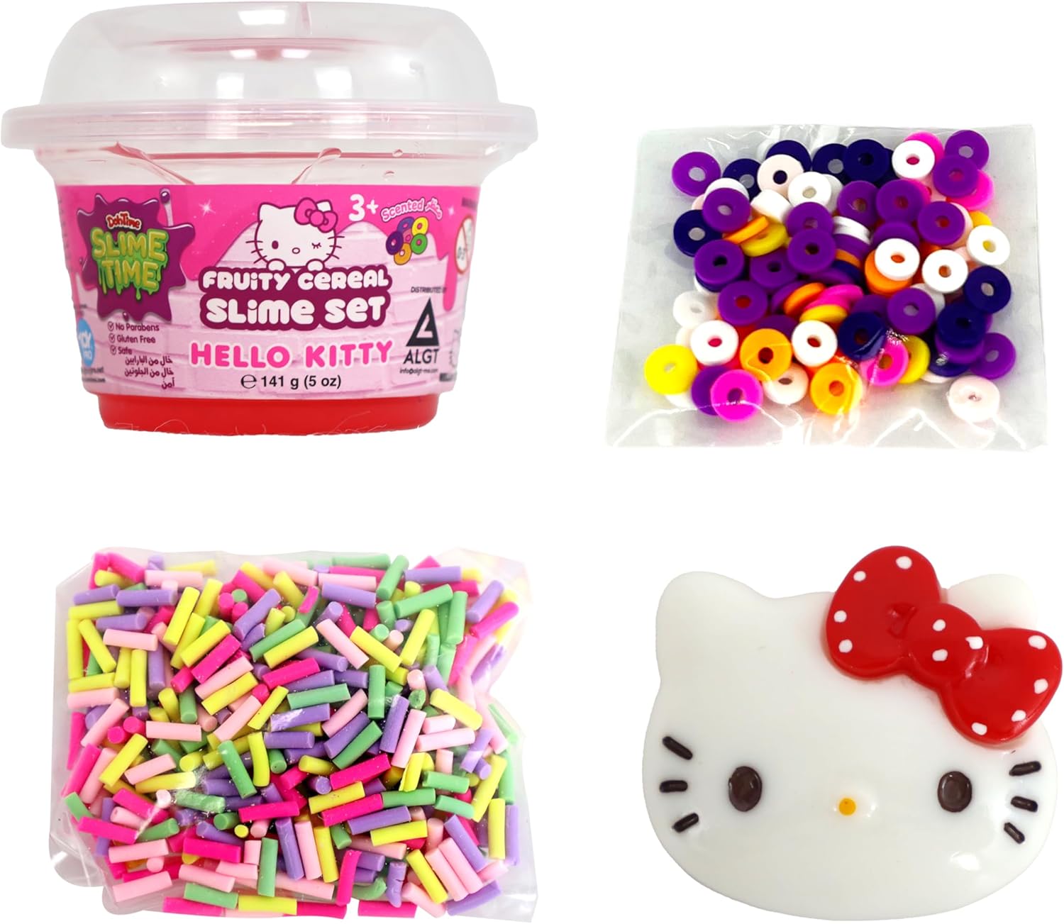 SlimeTime Hello Kitty Single Can - Fruity Cereal Slime for Girls and Boys With Various Slime Add-ins,Stress Relief Toy for Kids, Education,School,Party Favor,Gift for Birthday & Christmas