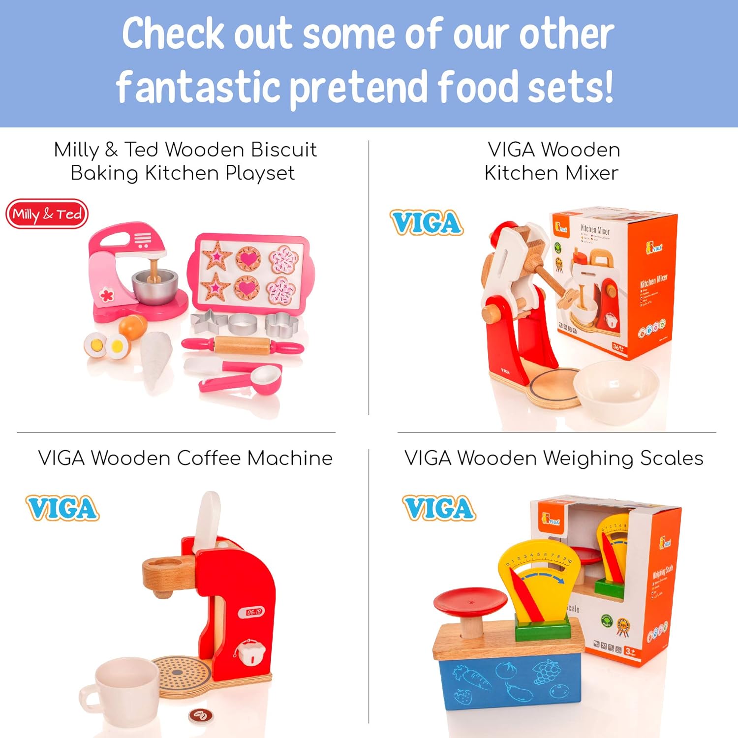 Viga Toys Wooden Toaster, Pretend Play Kitchen Accessory, Ages 3+