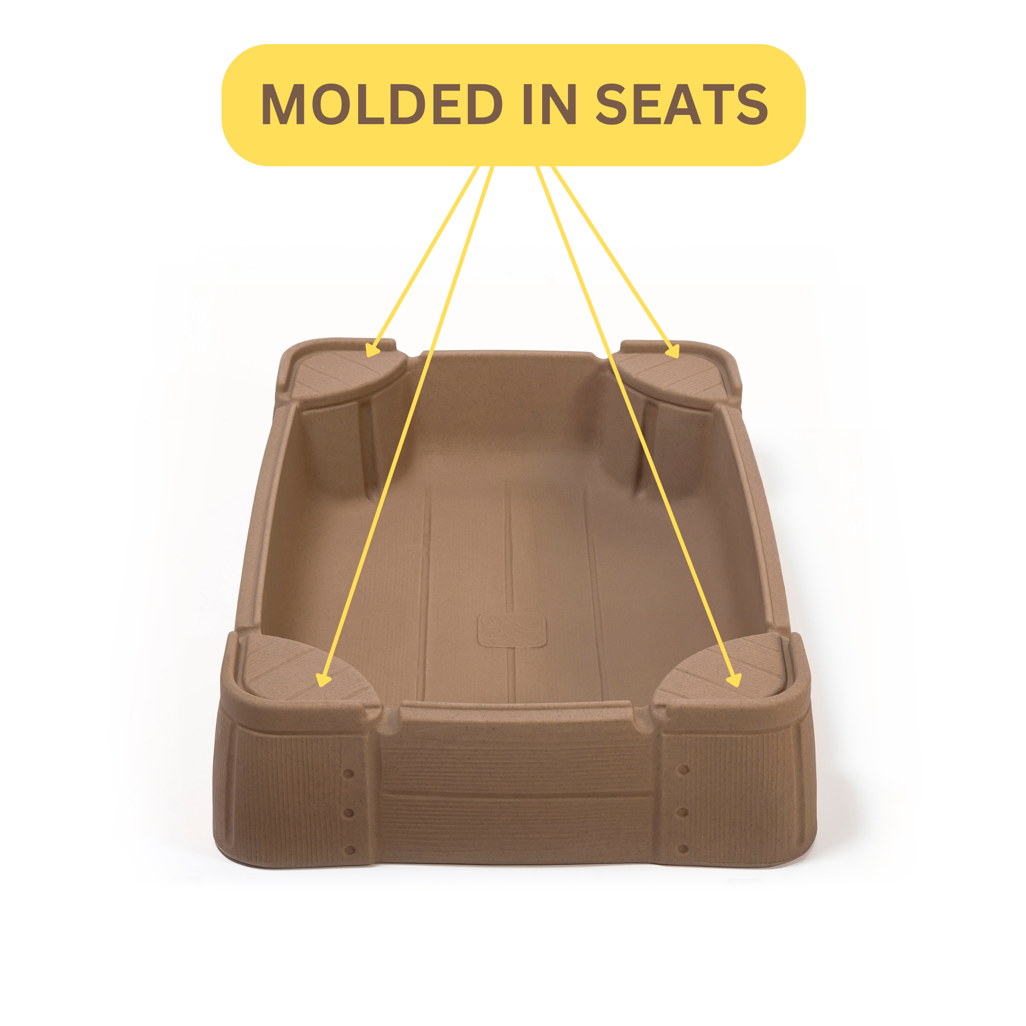 صندوق رمل ستيب 2 للعب والتخزين مع غطاء، حفرة رمل خارجية، لعبة نشاط وترفيه حسية مع 4 مقاعد مصبوبة، حفرة رمل للحديقة الخلفية بسعة تحمل 90 كجم، مناسبة للأطفال الصغار بعمر سنتين فما فوق