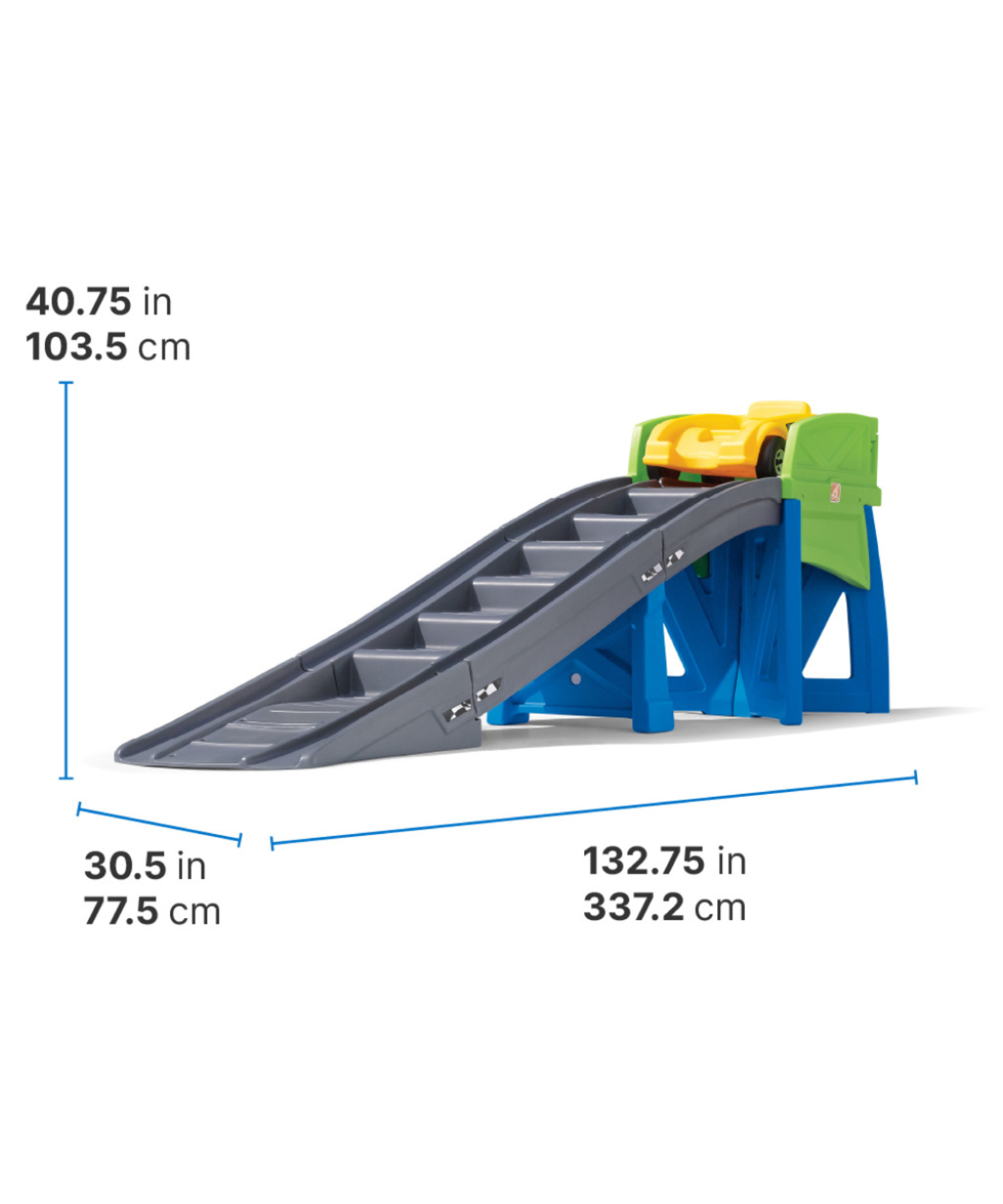 لعبة ستيب 2 إكستريم كوستر، 9 أقدام للاستخدام الداخلي والخارجي مع سيارة كوستر، سعة وزن 36 كجم، لعبة دفع للركوب، سيارة واحدة مع مقابض تثبيت ومسند للقدم، مناسبة للأولاد والبنات من سن 3 سنوات فما فوق