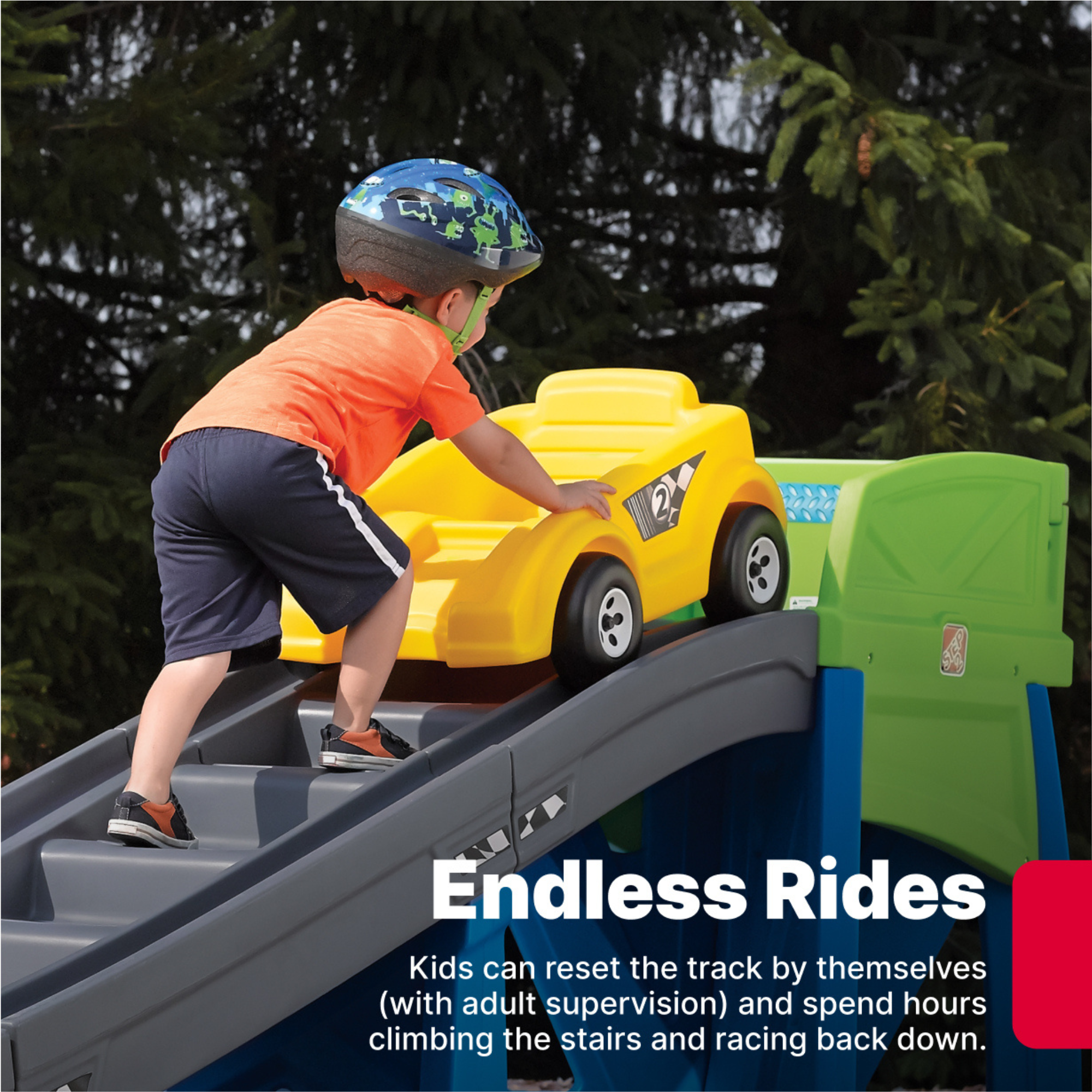 لعبة ستيب 2 إكستريم كوستر، 9 أقدام للاستخدام الداخلي والخارجي مع سيارة كوستر، سعة وزن 36 كجم، لعبة دفع للركوب، سيارة واحدة مع مقابض تثبيت ومسند للقدم، مناسبة للأولاد والبنات من سن 3 سنوات فما فوق