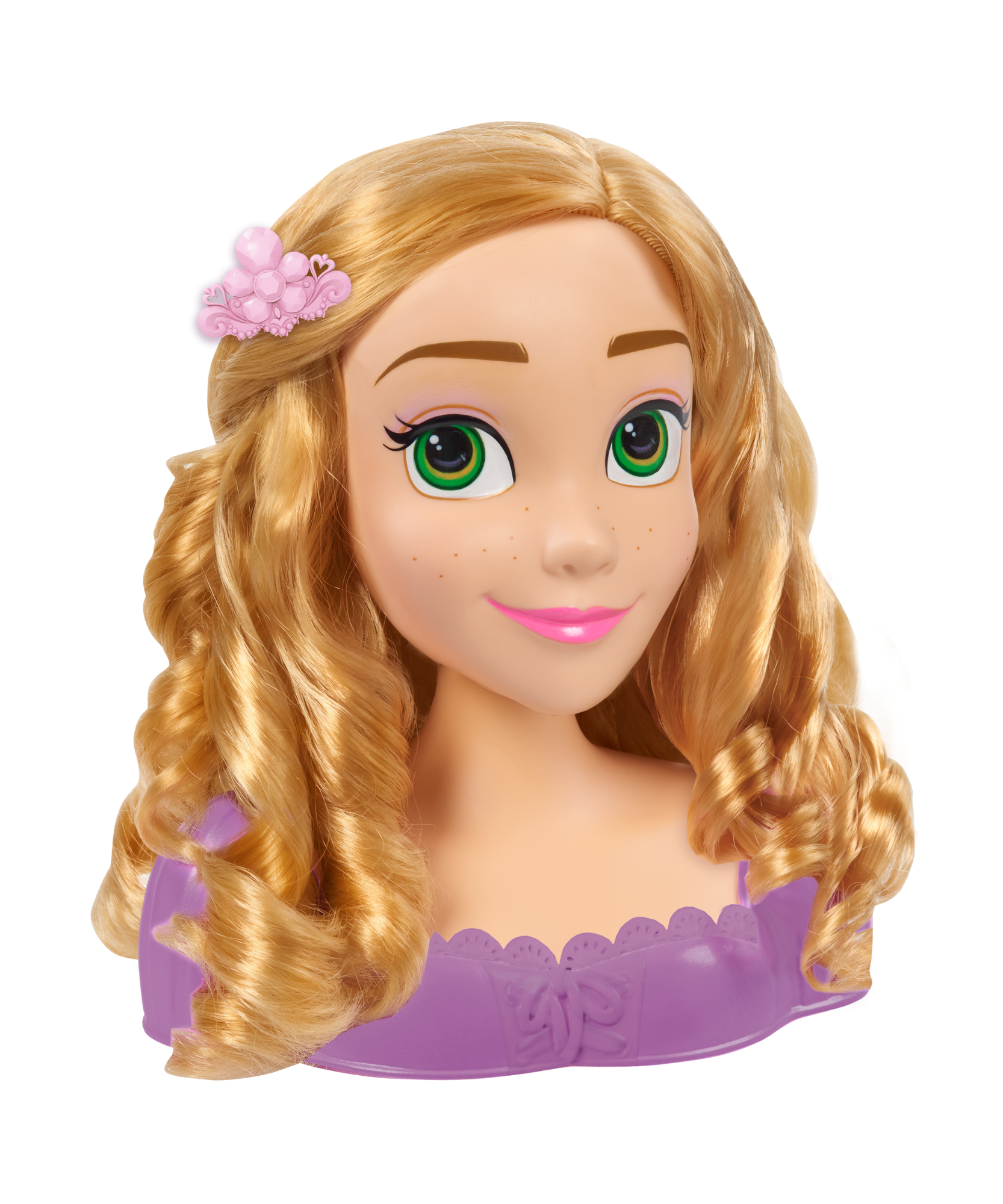 مجموعة لعب تظاهرية بشعر أشقر بطول 8 بوصات، مكونة من 7 قطع من رأس تصفيف الشعر المتشابك مع ملحقات رابونزل من ديزني برنسيس، لعبة لعب أدوار مرخصة رسميًا للأطفال من سن 3 سنوات فما فوق من جاست بلاي