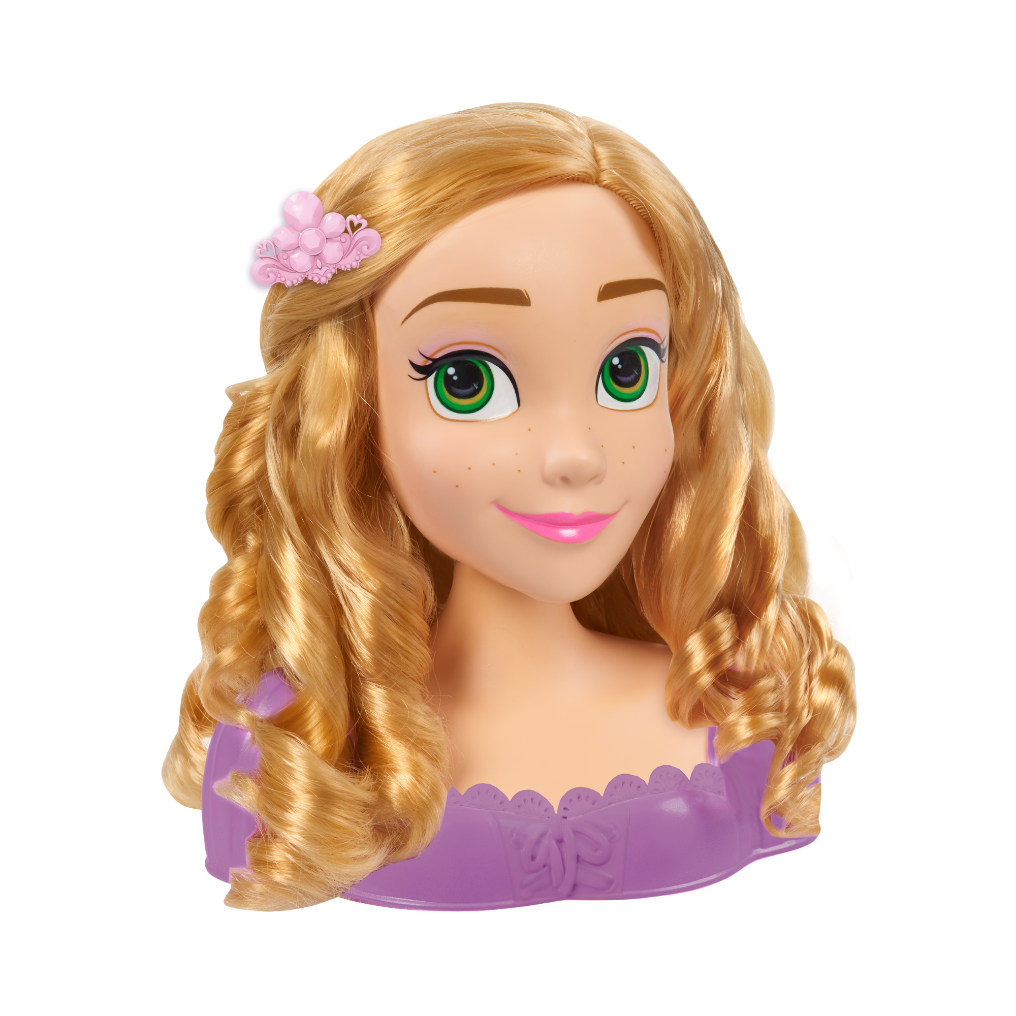 مجموعة لعب تظاهرية بشعر أشقر بطول 8 بوصات، مكونة من 7 قطع من رأس تصفيف الشعر المتشابك مع ملحقات رابونزل من ديزني برنسيس، لعبة لعب أدوار مرخصة رسميًا للأطفال من سن 3 سنوات فما فوق من جاست بلاي