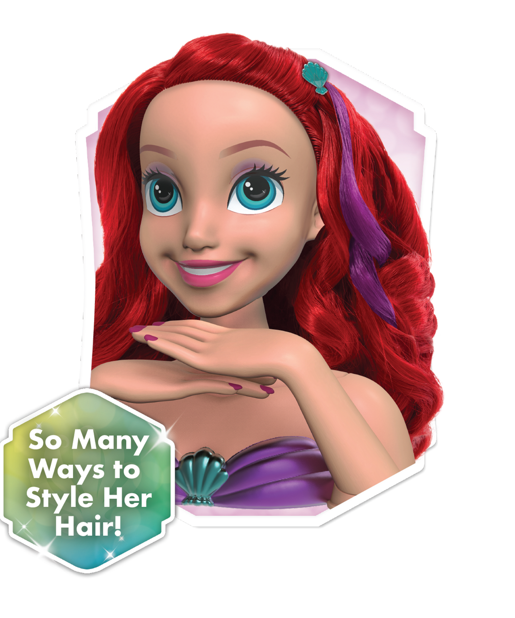 مجموعة لعب تظاهرية بشعر أحمر من ديزني برنسيس، 20 قطعة، مع ملحقات، تتضمن أريل، مقاس 8 بوصات، لعبة لعب أدوار مرخصة رسميًا للأطفال من سن 3 سنوات فما فوق من جاست بلاي