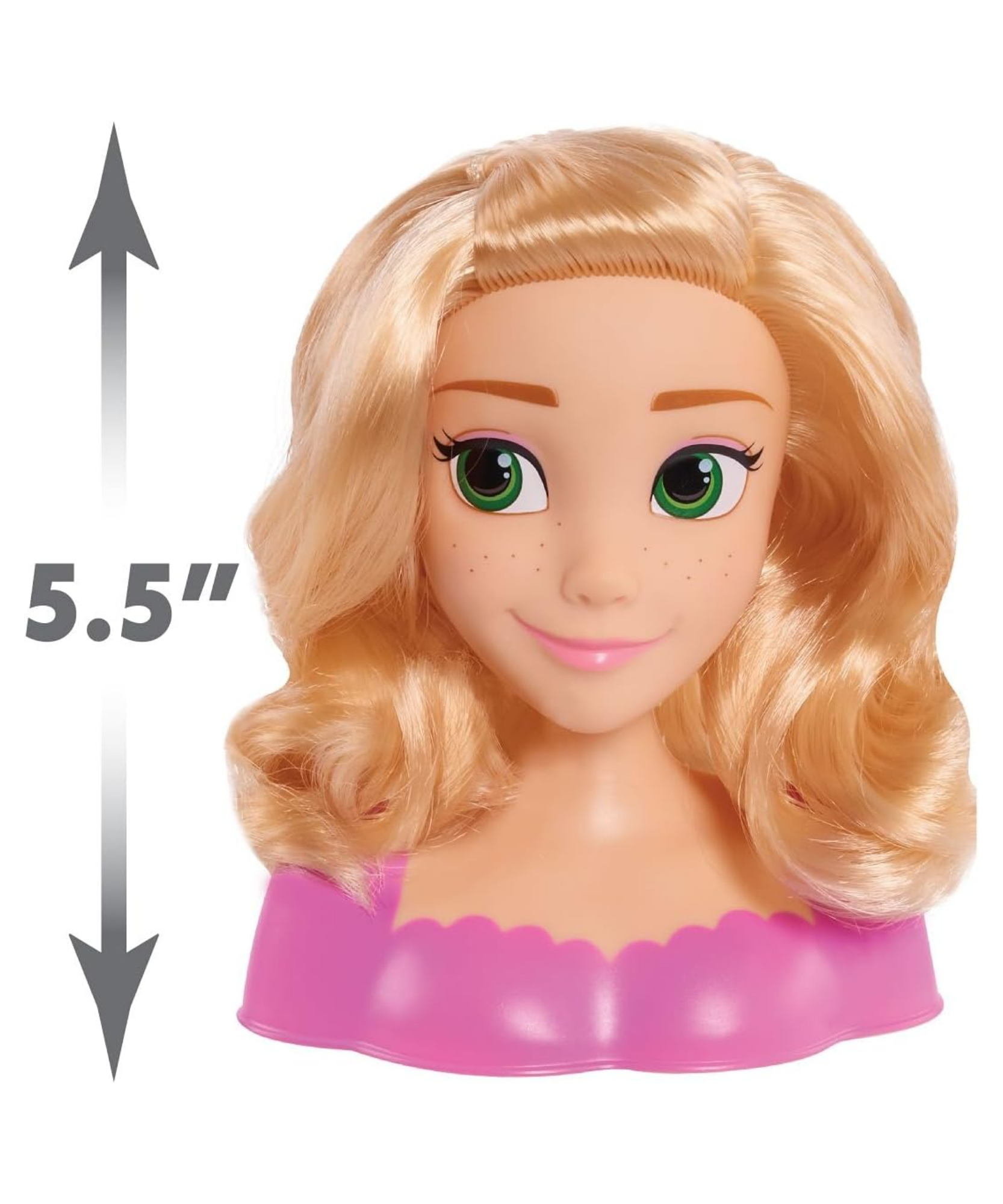 مجموعة لعب تظاهرية مكونة من قطعتين من رأس تصفيف الشعر المتشابك من ديزني برينسيس، تتميز بشعر أشقر بطول 5 بوصات، لعبة لعب أدوار مرخصة رسميًا للأطفال من سن 3 سنوات فما فوق من جاست بلاي