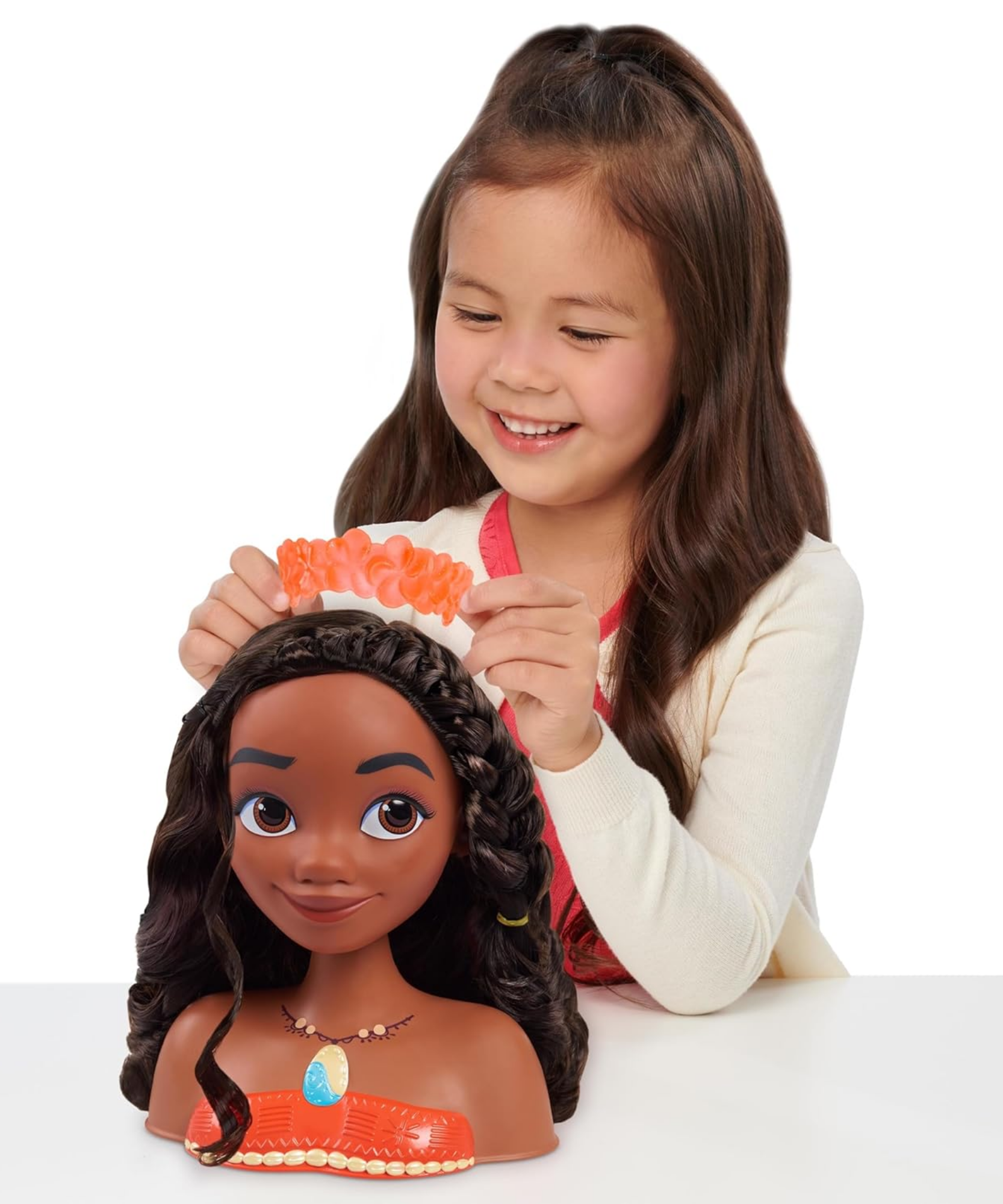 مجموعة لعب تظاهرية بشعر بني من ديزني برنسيس، مكونة من 14 قطعة مع ملحقات، تتميز بموانا، مقاس 8 بوصات، لعبة لعب أدوار مرخصة رسميًا للأطفال من سن 3 سنوات فما فوق من جاست بلاي