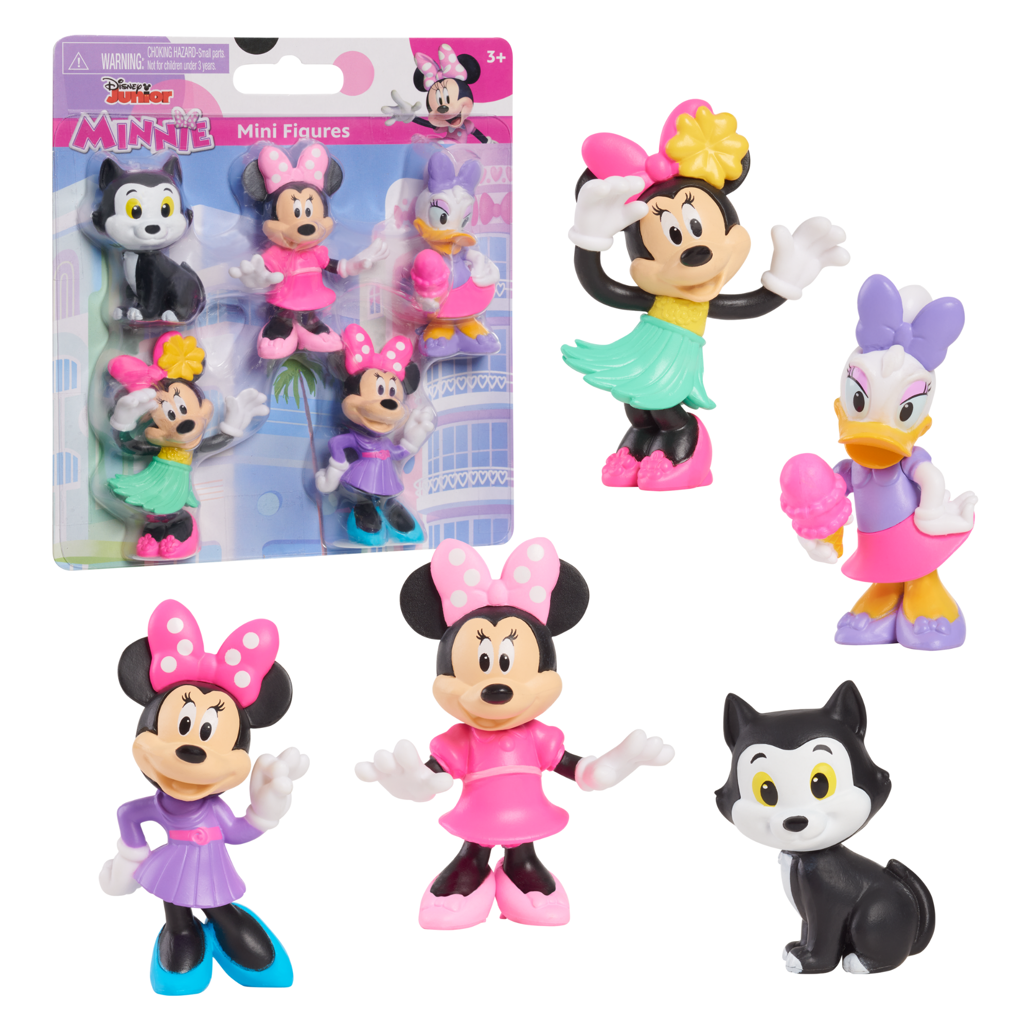 Disney Minnie Mouse 2.7 Inch (6.8 cm) Collectible Figure Set, 5-Piece Toy Figurines, Officially Licensed Kids Toy for Ages 3 & Up by Just Play