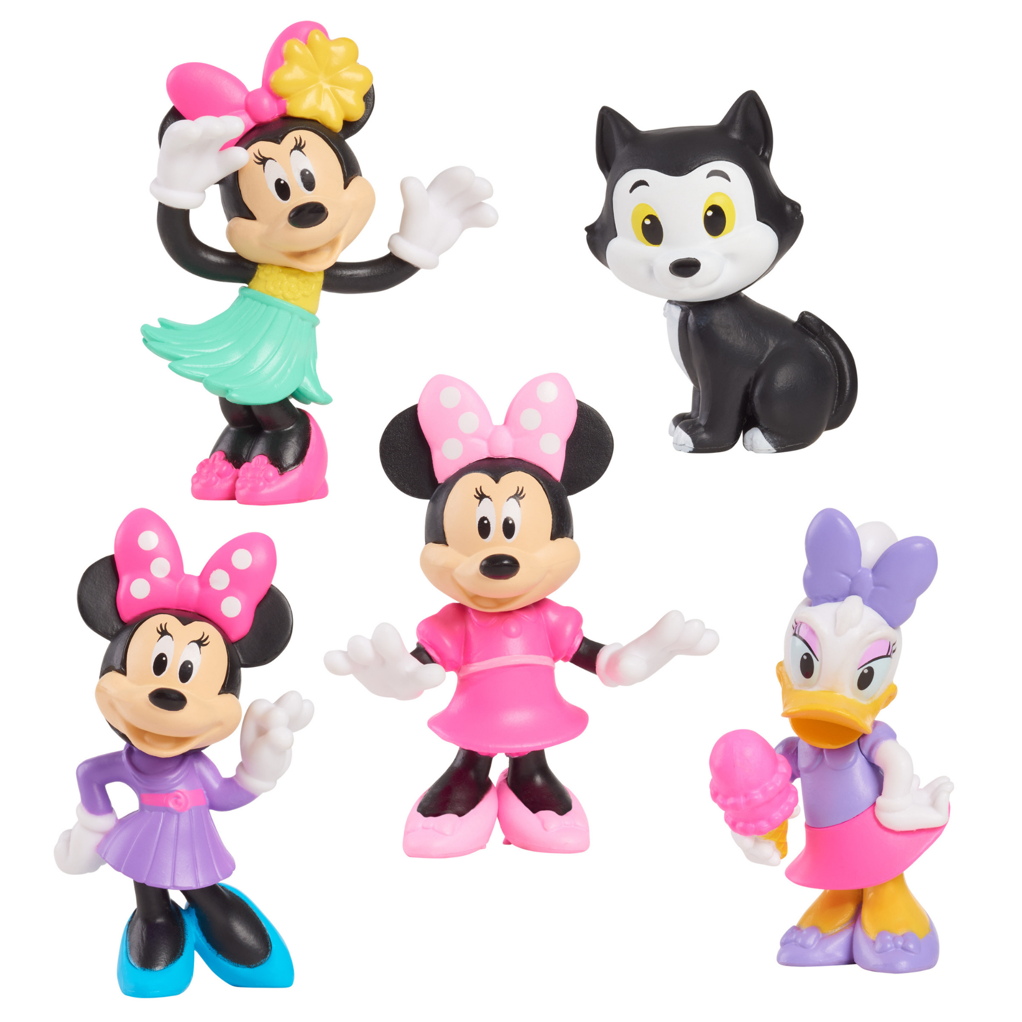 Disney Minnie Mouse 2.7 Inch (6.8 cm) Collectible Figure Set, 5-Piece Toy Figurines, Officially Licensed Kids Toy for Ages 3 & Up by Just Play