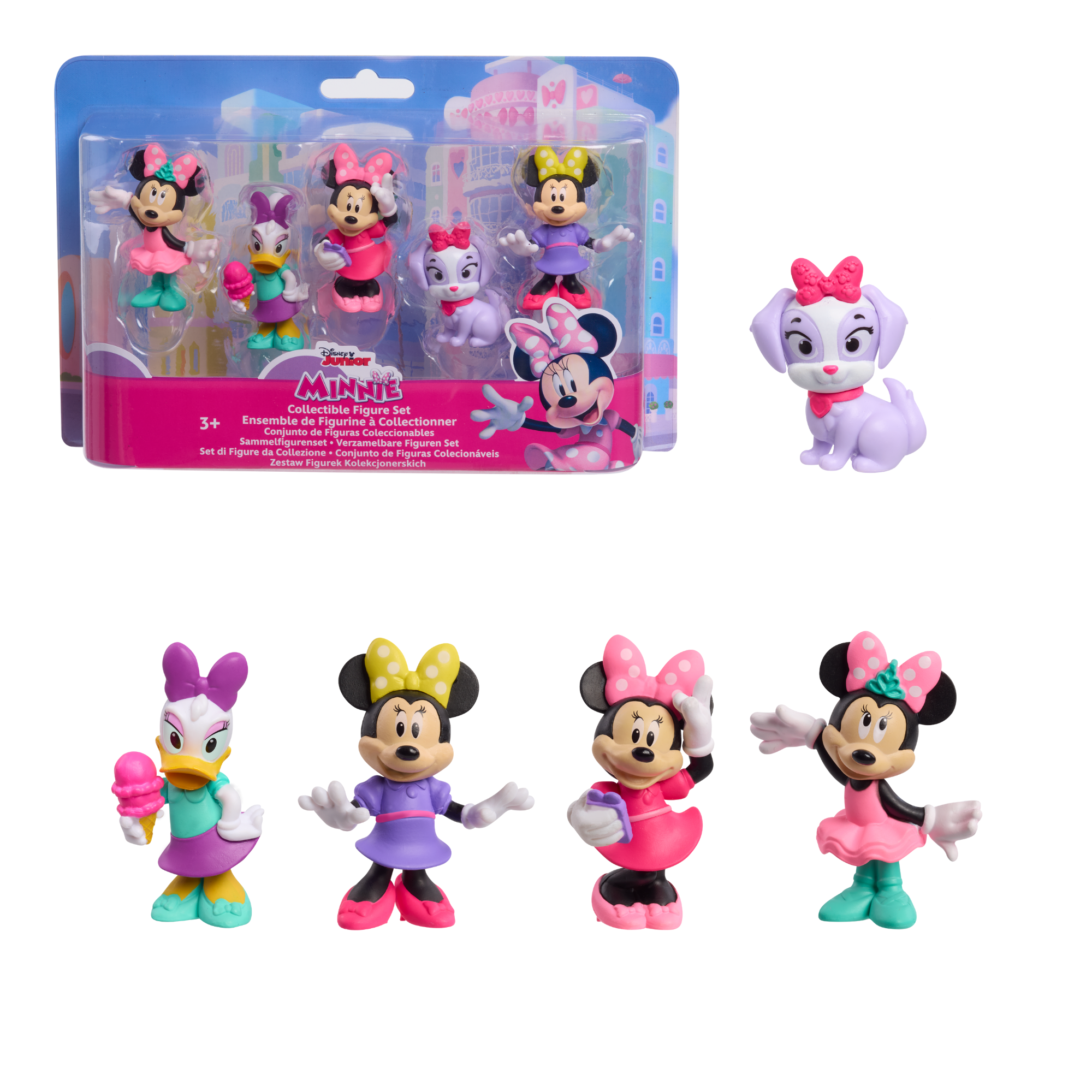 Disney Minnie Mouse 2.5 Inch (6.3 cm) Collectible Figure Set, 5-Piece Toy Figurines, Officially Licensed Kids Toy for Ages 3 & Up by Just Play