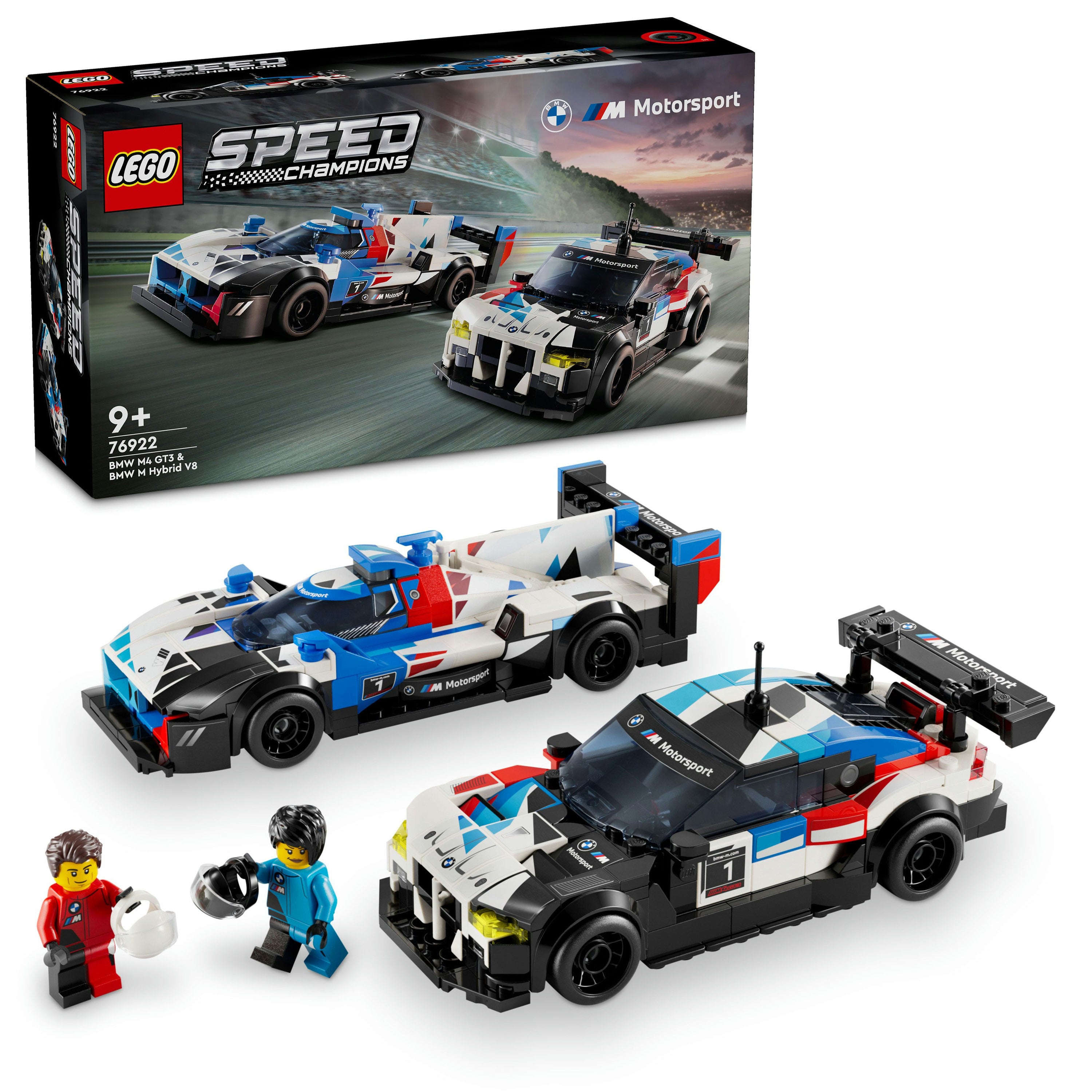 LEGO Speed Champions 76922 BMW M4 GT3 and BMW M Hybrid V8 Race Cars V29 for Unisex 9+ High Performance Racing Vehicle Set