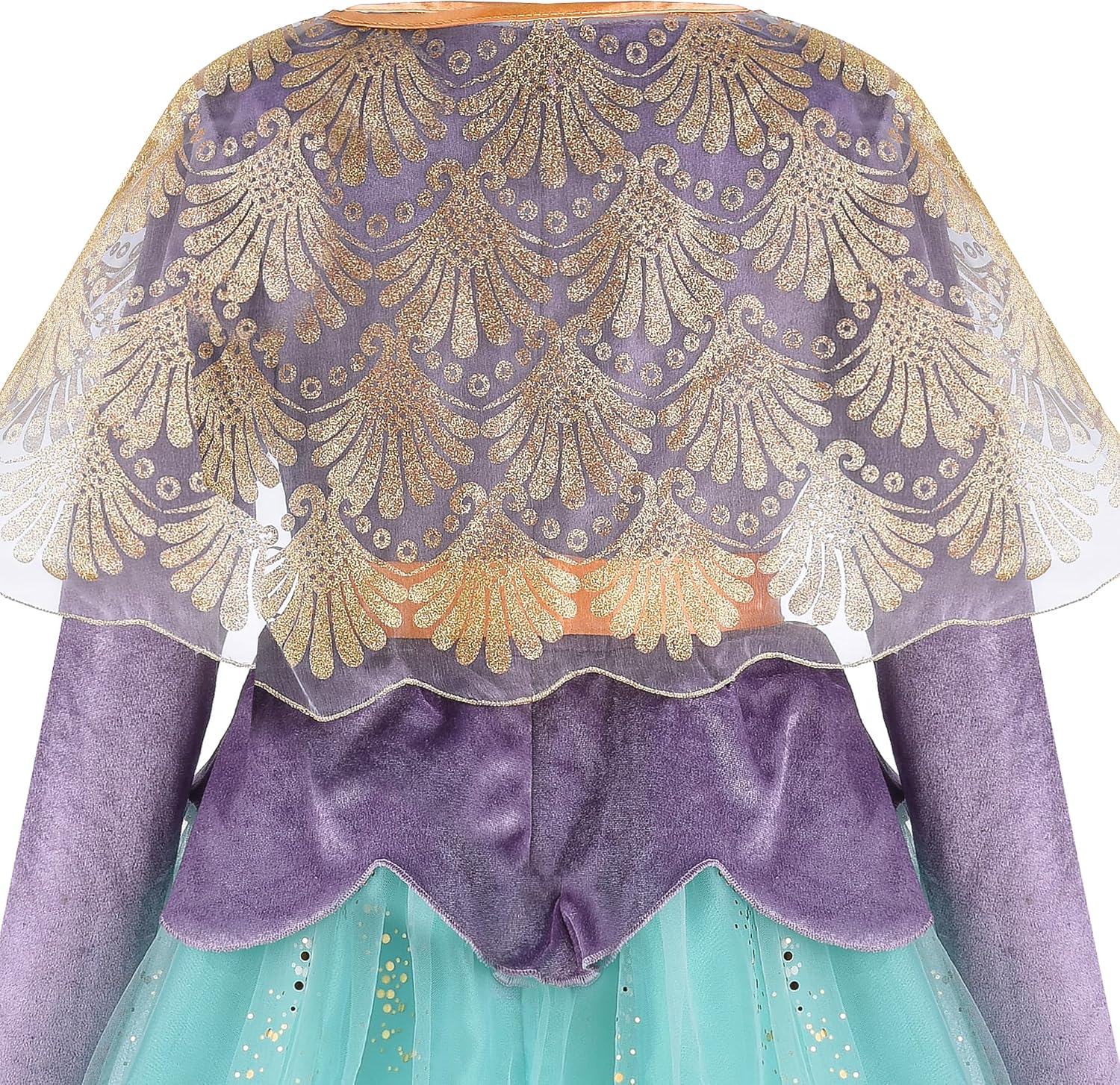 Party Centre - Disney Golden Princess Ariel Prestige Dress Up Costume with Headpiece, Small (5-6 Years), Multicolor