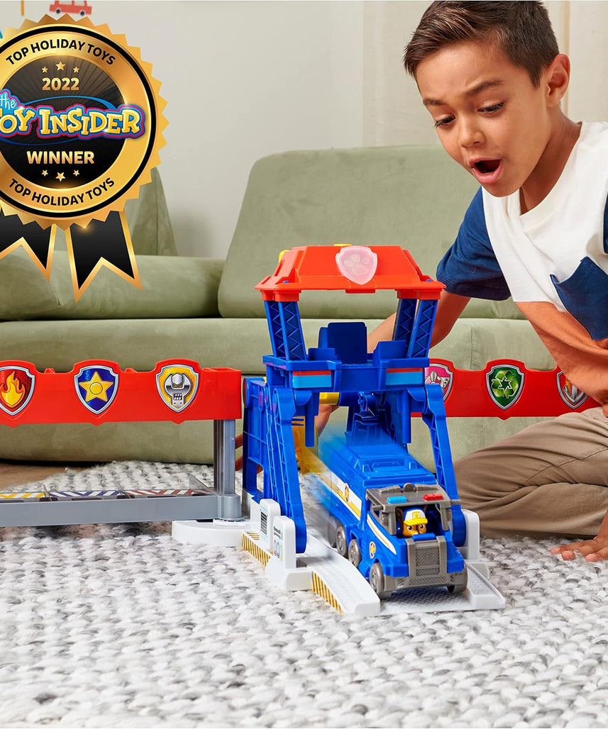 مجموعة ألعاب باو باترول شاحنة كبيرة للجراء، مقر الإنقاذ على الطريق السريع، مع أضواء وأصوات، بعرض 91.4 سم، تتضمن شخصية مطاردة ومركبة كبيرة، مجموعة ألعاب حركة للأطفال من سن 3 سنوات فما فوق
