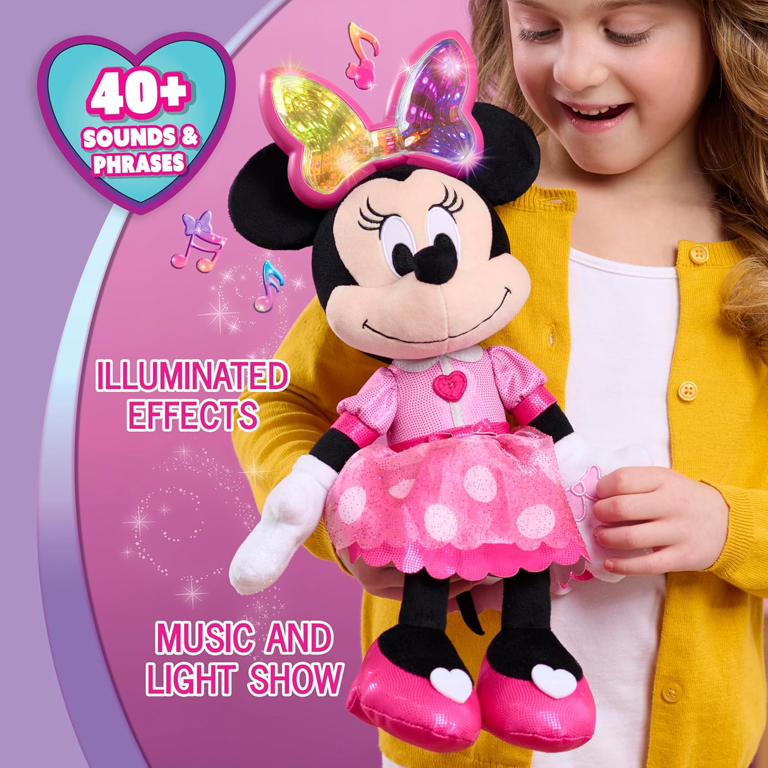 Just Play Minnie Mouse Colorfinity Feature Plush, Kids Toys for Ages 3 Up