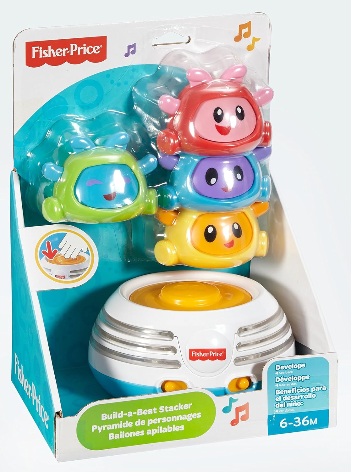 Fisher-Price Bright Beats Build A Beat Stacker Musical Learning Toy for Babies 6+ Months
