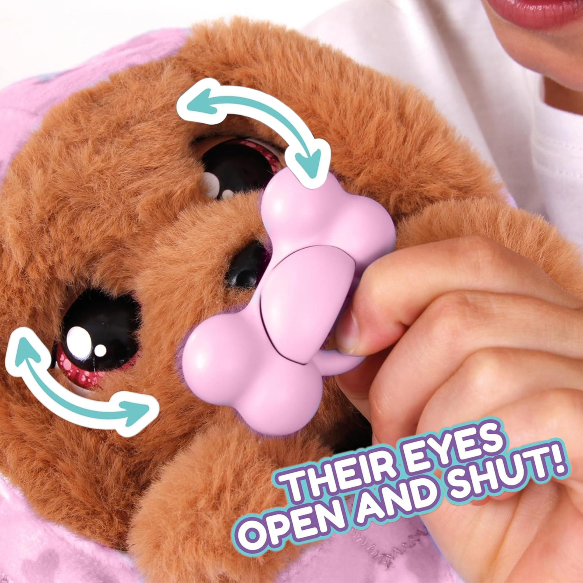 جراء النوم من بيبي باوز، كلب كوكر سبانيل، لعبة جرو تفاعلية من القطيفة مقاس 9.5 بوصة مع حقيبة حمل، لعبة تظاهر للأطفال مع مؤثرات صوتية، مناسبة للأولاد والبنات من سن 18 شهرًا فما فوق