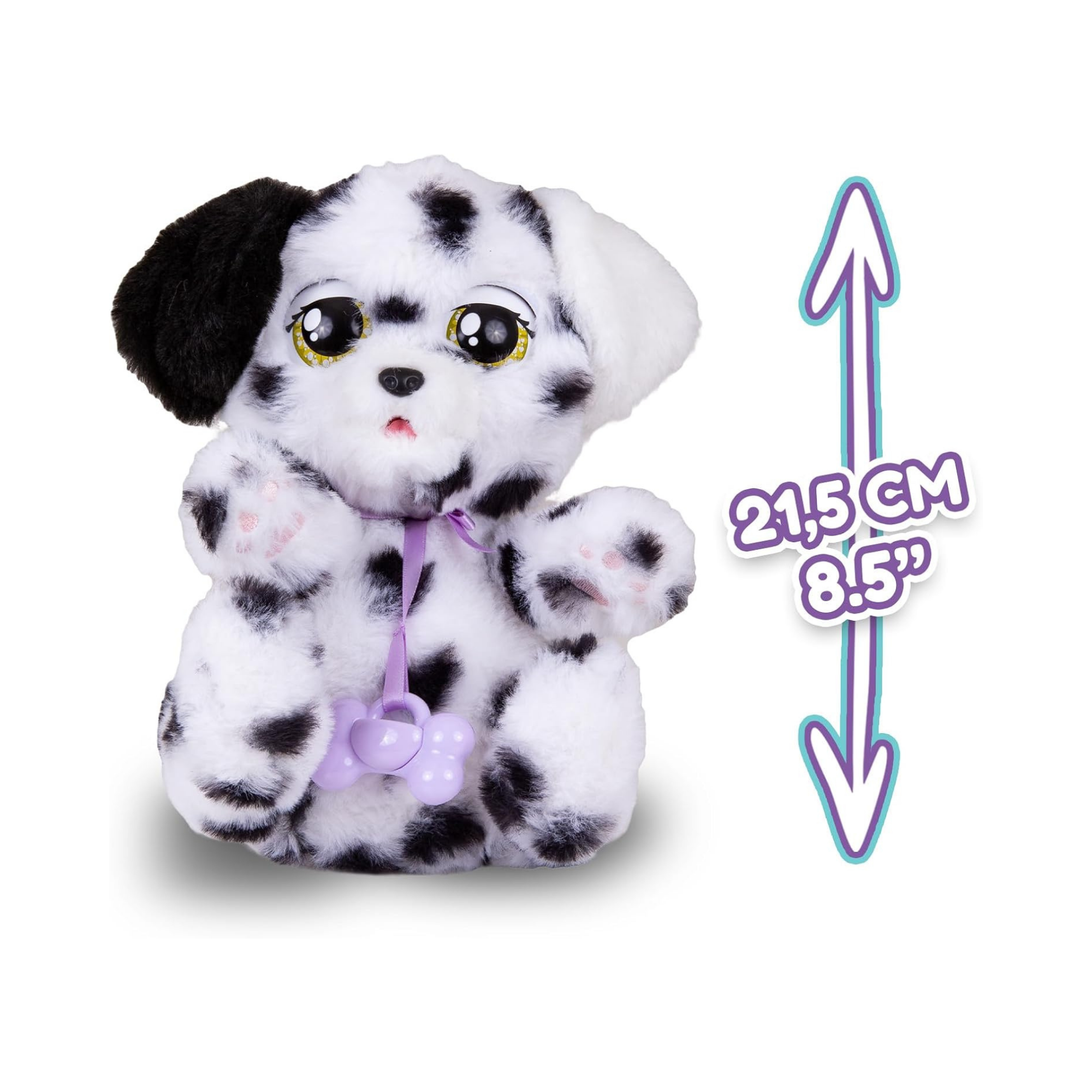 جراء النوم من بيبي باوز، دالماتيان، لعبة جرو تفاعلية من القطيفة مقاس 8.5 بوصة مع حقيبة حمل، لعبة تظاهر للأطفال مع مؤثرات صوتية، مناسبة للأولاد والبنات من سن 18 شهرًا فما فوق