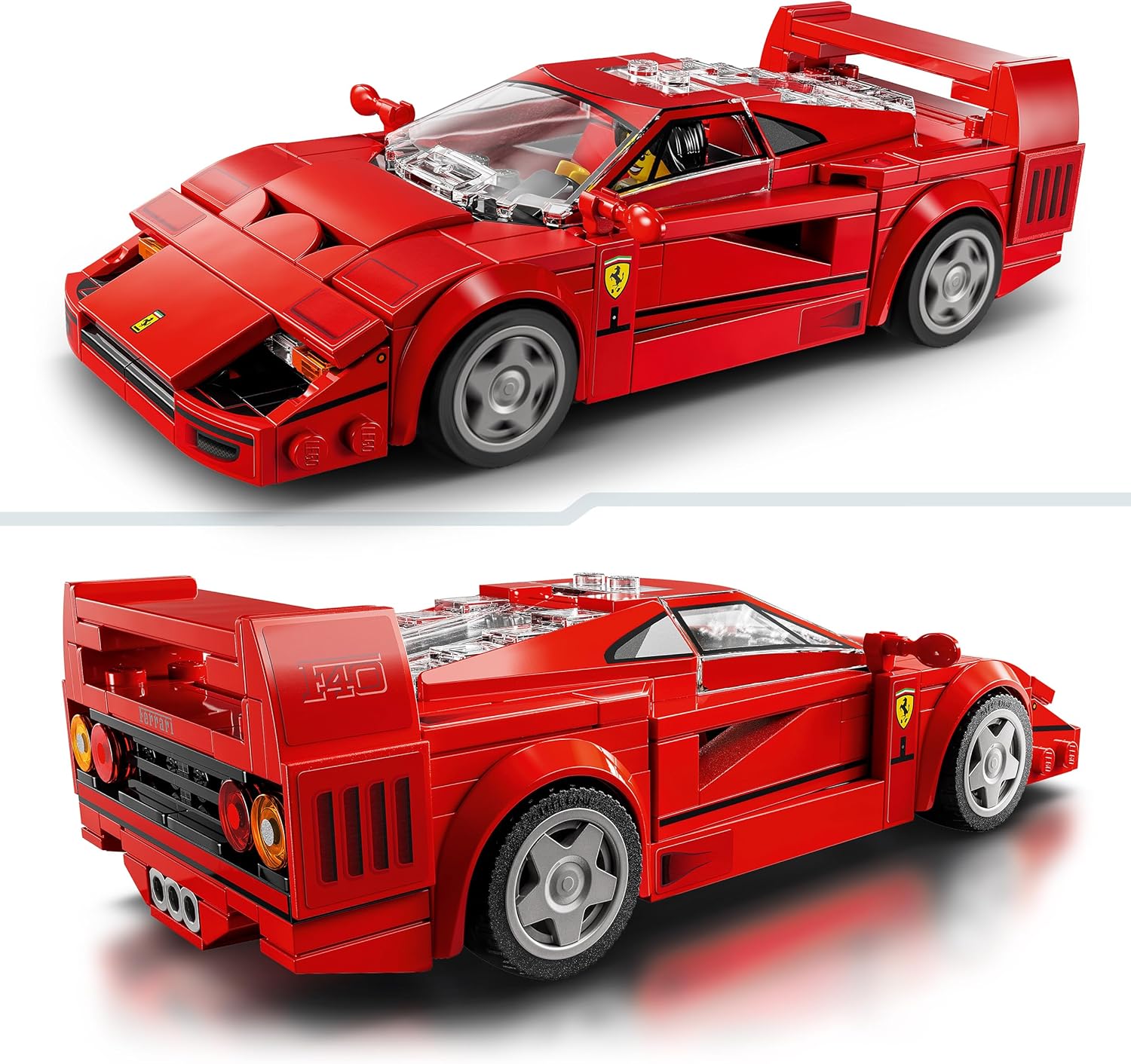 LEGO Speed Champions Ferrari F40 Supercar Buildable Vehicle, Toy Model Car for 9 Plus Year Old Boys and Girls, with Driver Minifigure, Kids' Bedroom Decoration, Gift Idea 76934