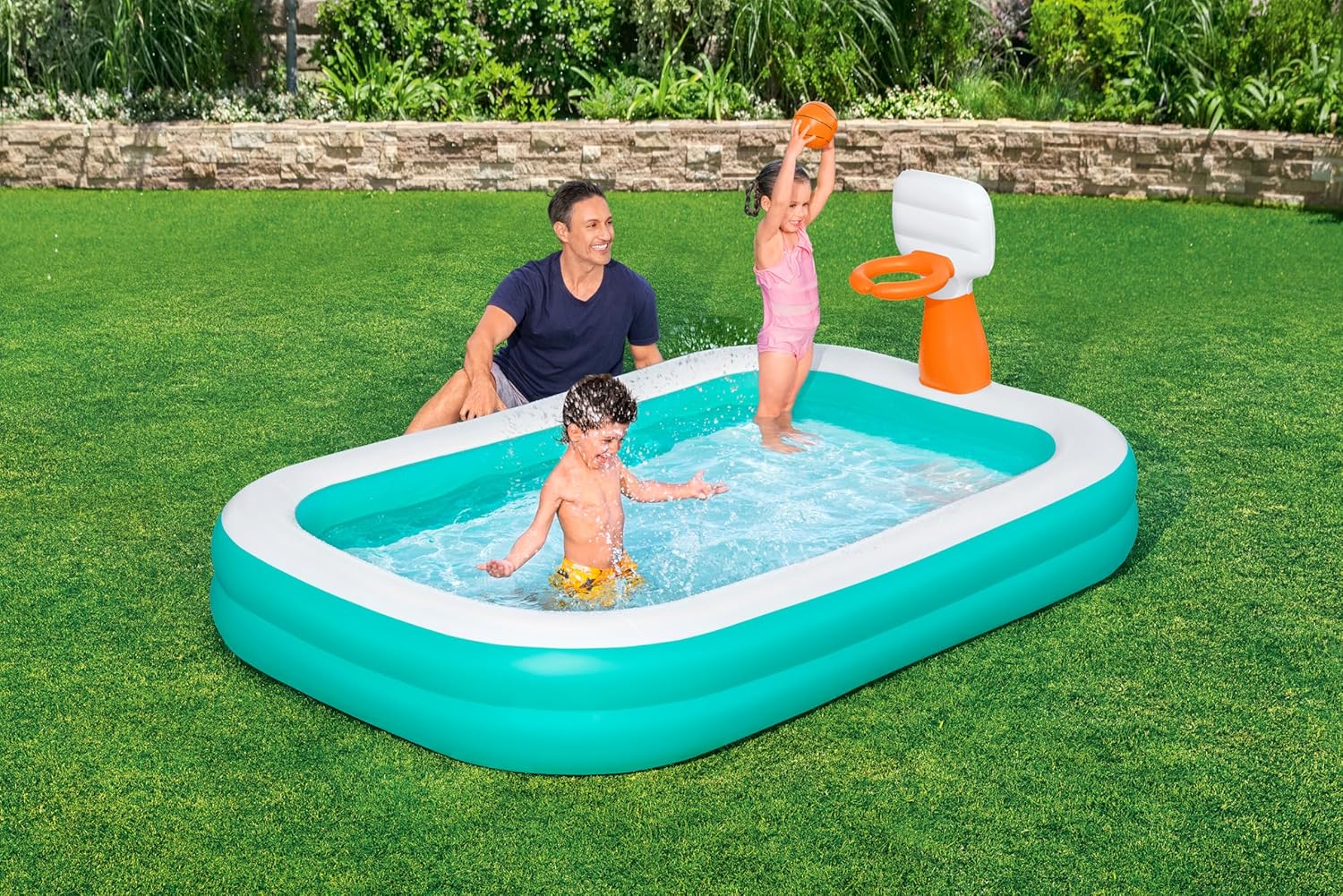 Bestway Family Pool Dunk N' Splash with Basketball Hoops 251 x 168 x 102 cm