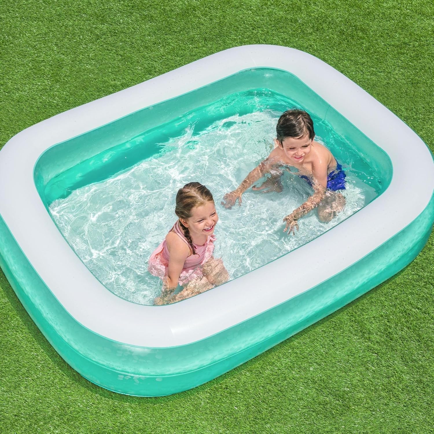 Bestway Rectangular Inflatable Family Pool - 79 inch, Blue,54005-BNFX16XX02