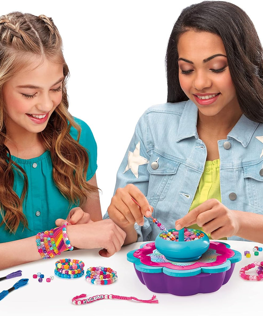 Shimmer N Sparkle 2-in-1 Spin & Bead Friendship Bracelet Maker, Multicolour, DIY Jewelry Kit, Beaded & Friendship Styles, Girls Craft Toy, Ages 8+