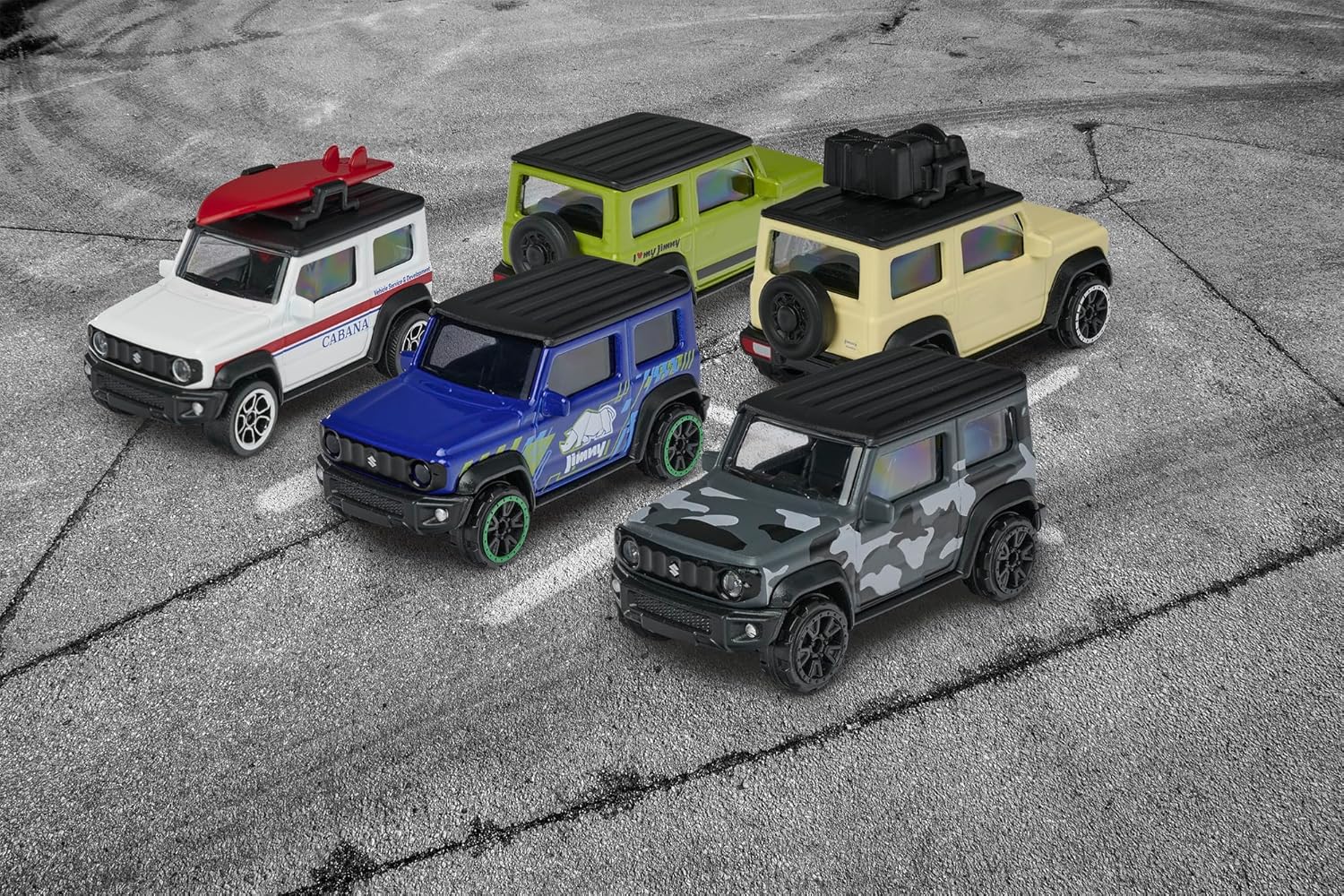 Majorette Suzuki Jimny 5-Piece Gift Pack – Die-Cast Metal Toy Cars, Rolling Wheels, Collectible Mini Vehicles for Kids, 1:64 Scale