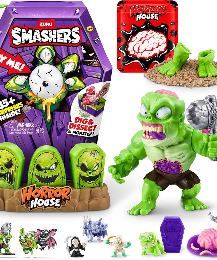 زورو سماشرز، منزل رعب كبير، السلسلة 1، مجموعة ألعاب مخيفة، أكثر من 35 مفاجأة، شخصيات قابلة للتجميع، بيض سماش، إكسسوارات مخيفة، أضواء وأصوات، حفر وتشريح، لعبة مغامرات للأطفال